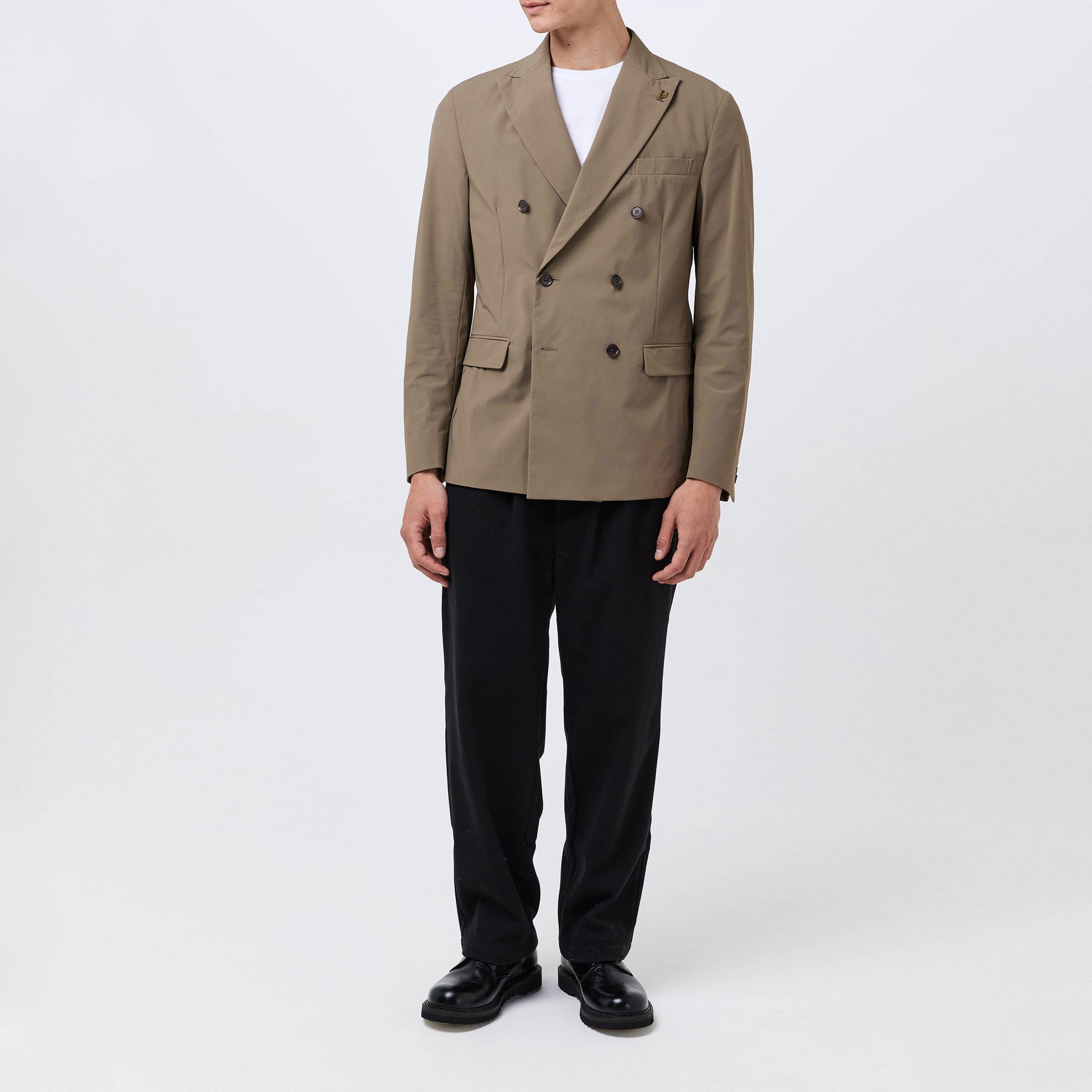 Light Brown 39 - Pal Zileri - Men's  Double Breasted Tech Blazer - 6