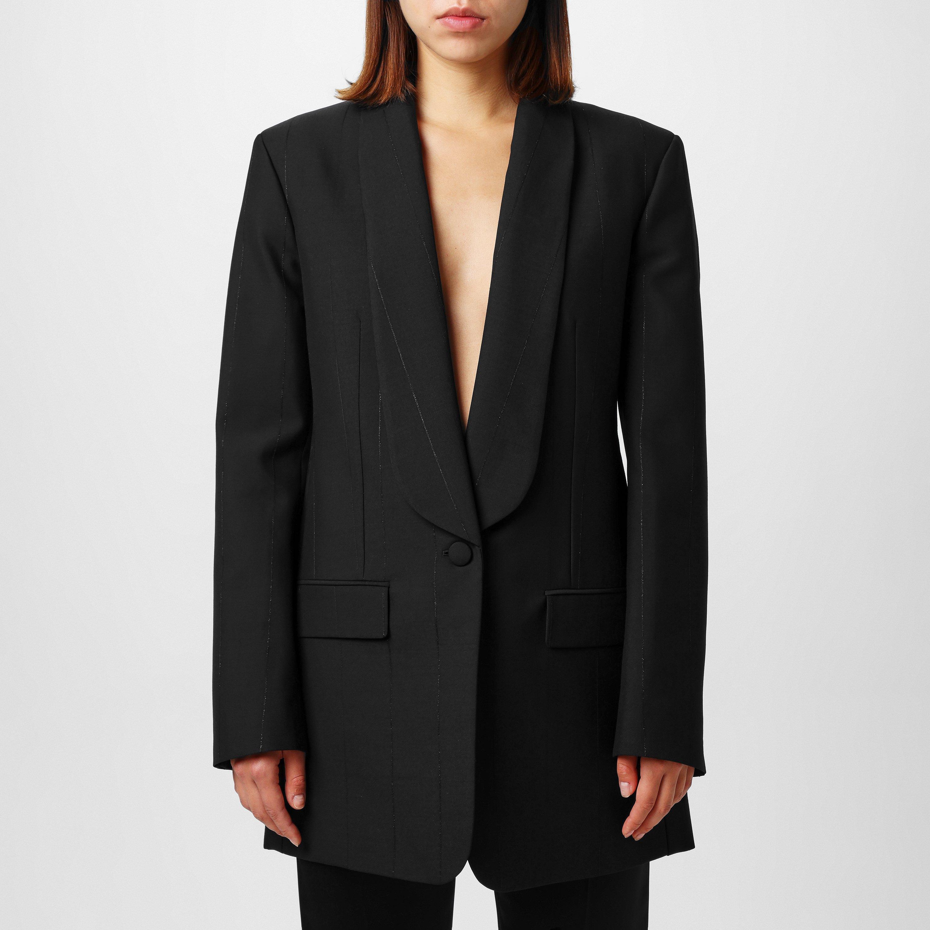 Black - GIVENCHY - Women's Smoking Wool Long Sleeve Blazer - 1