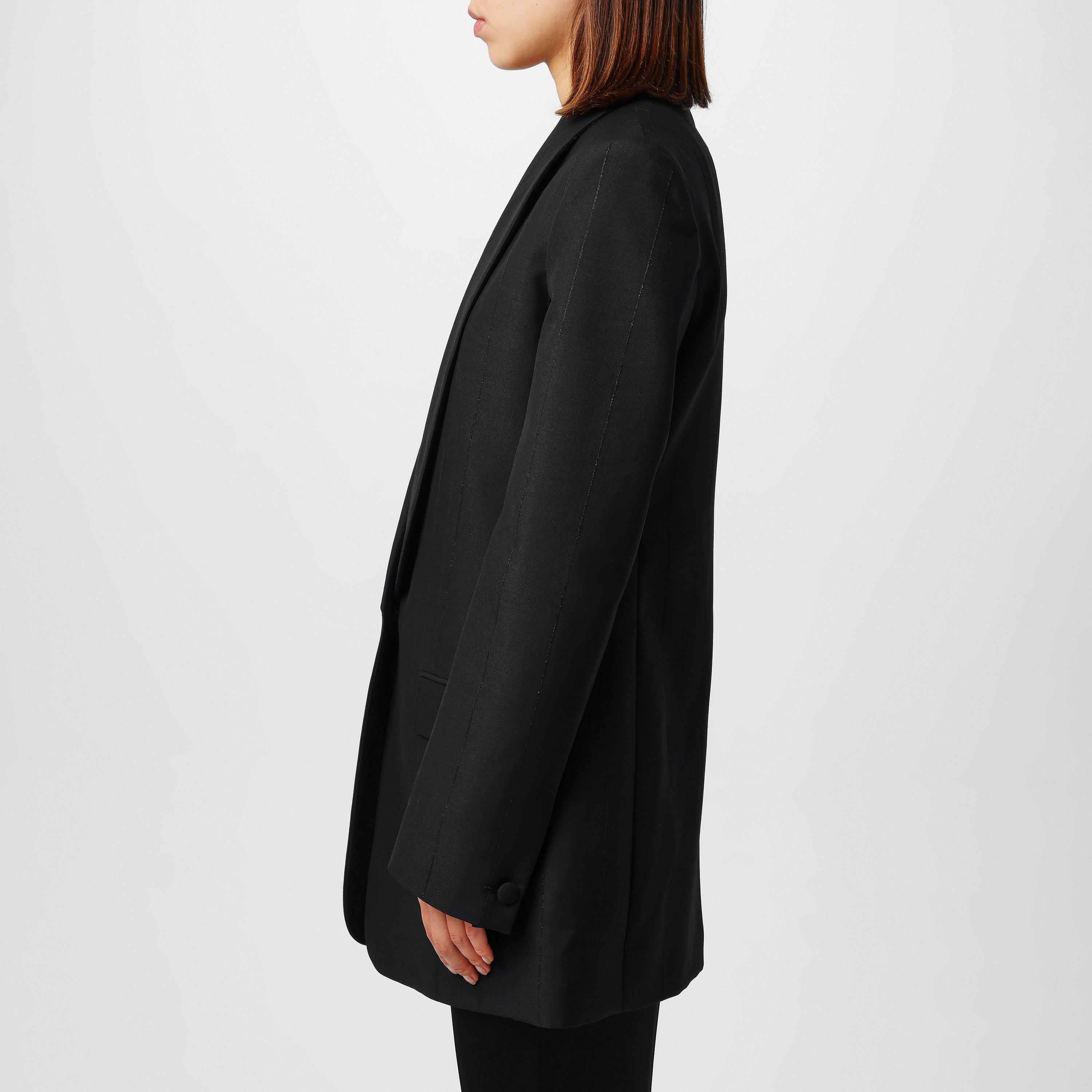Black - GIVENCHY - Women's Smoking Wool Long Sleeve Blazer - 2