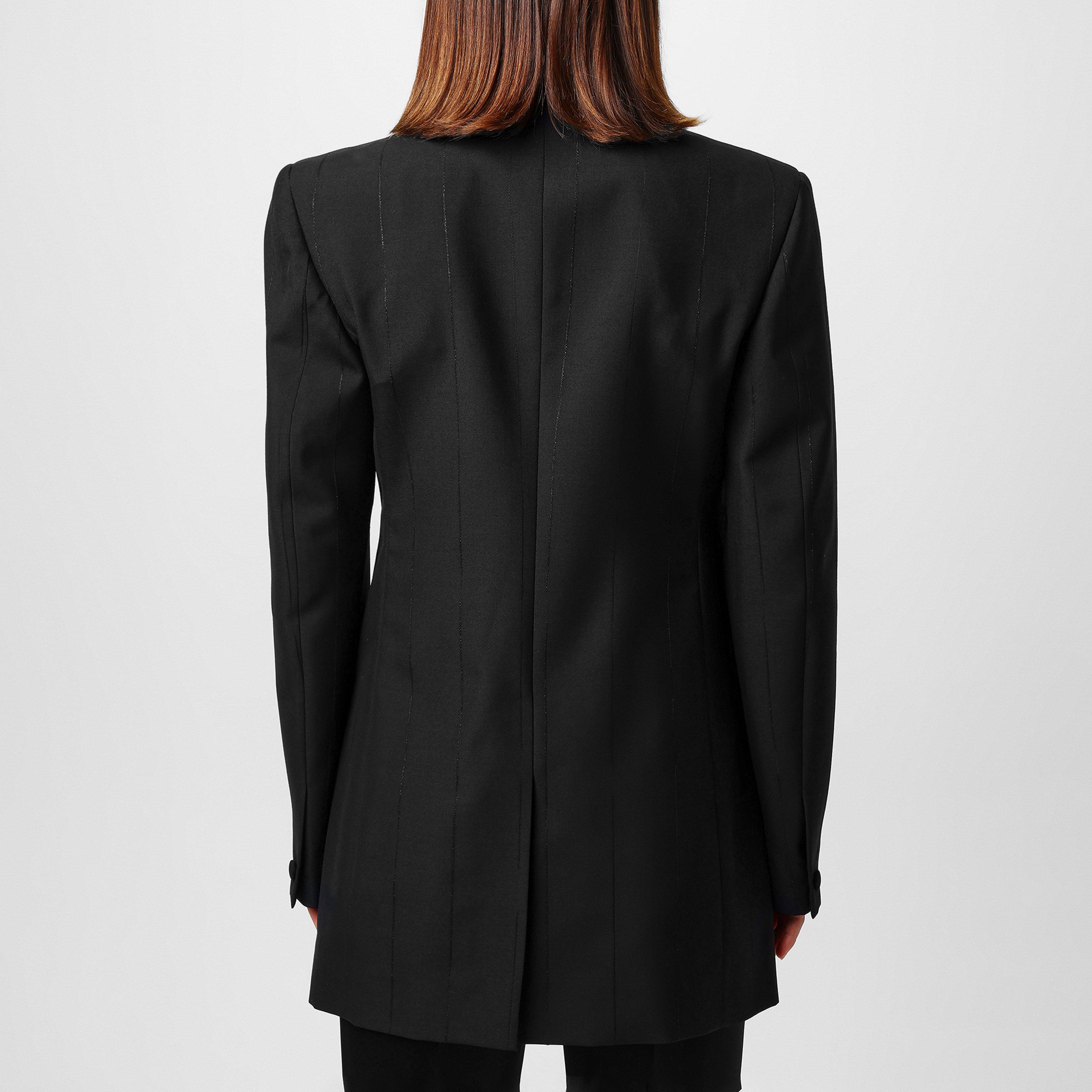 Black - GIVENCHY - Women's Smoking Wool Long Sleeve Blazer - 3