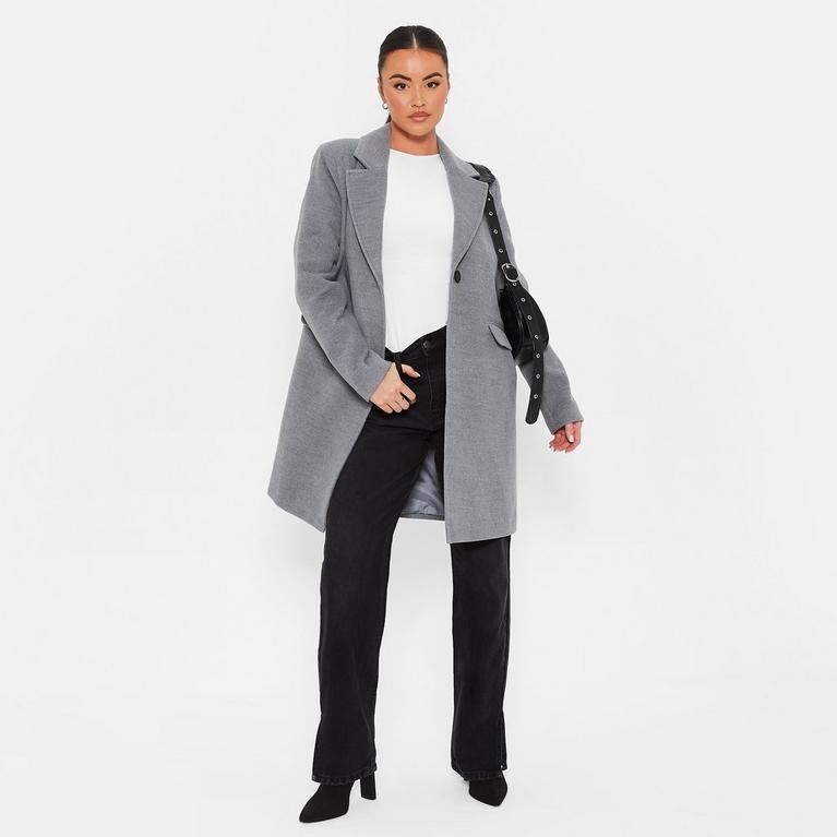 GRIS - jours pour changer davis - ISAWITFIRST Faux Wool Lined Formal Coat - 1