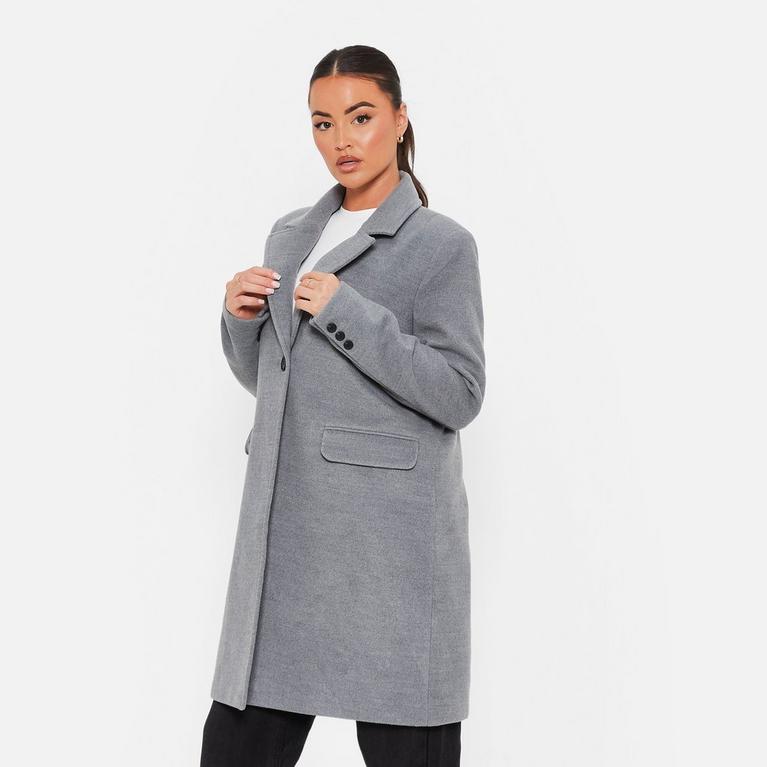 GRIS - jours pour changer davis - ISAWITFIRST Faux Wool Lined Formal Coat - 3