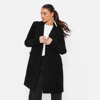 I Saw It First ISAWITFIRST Faux Wool Lined Formal Coat