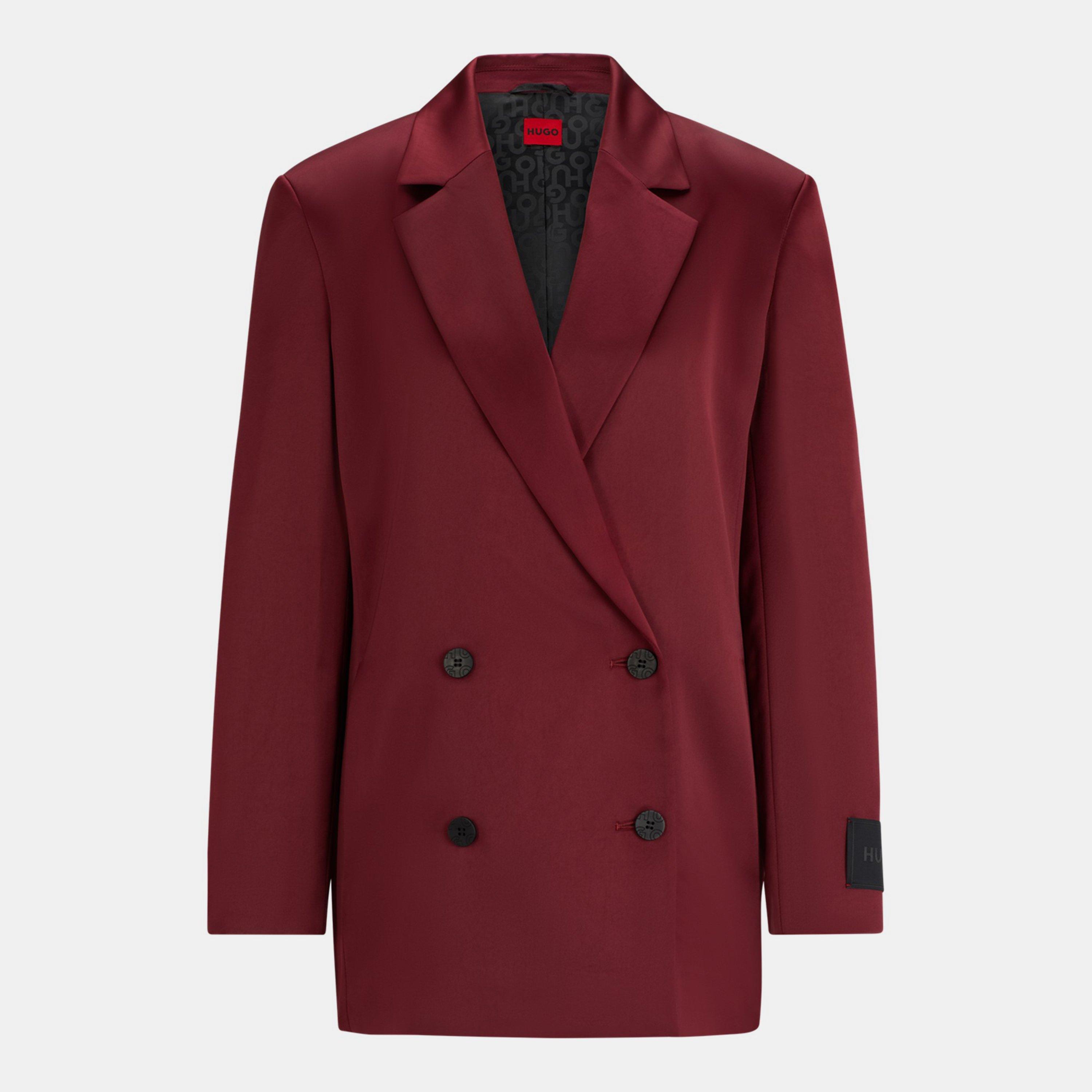 Dark Red 605 - Hugo - Women's Aboma Lightweight Tailored Fit Blazer