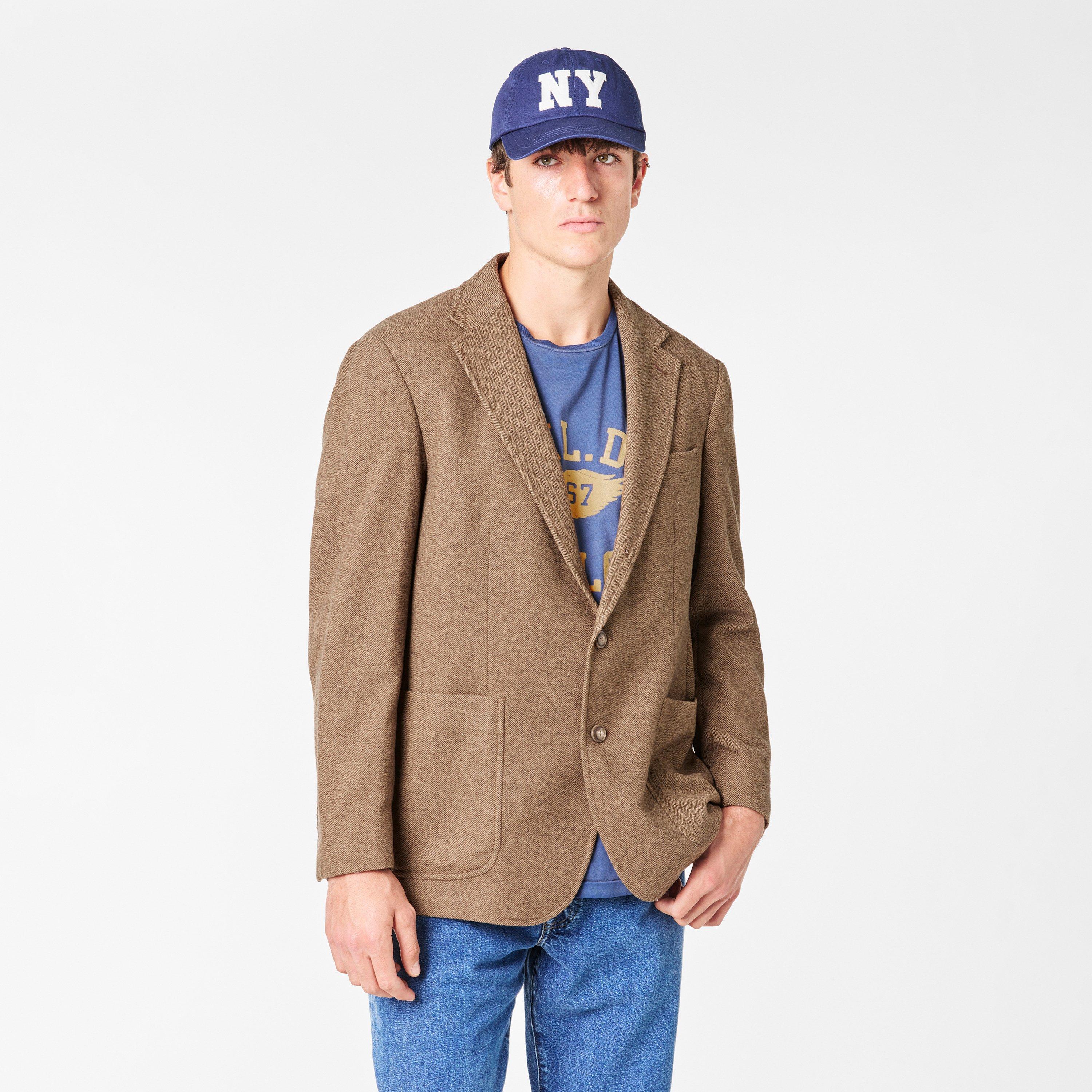 Brown Tan - Polo Ralph Lauren - Men's Herringbone Tailored Fit Blazer - 3