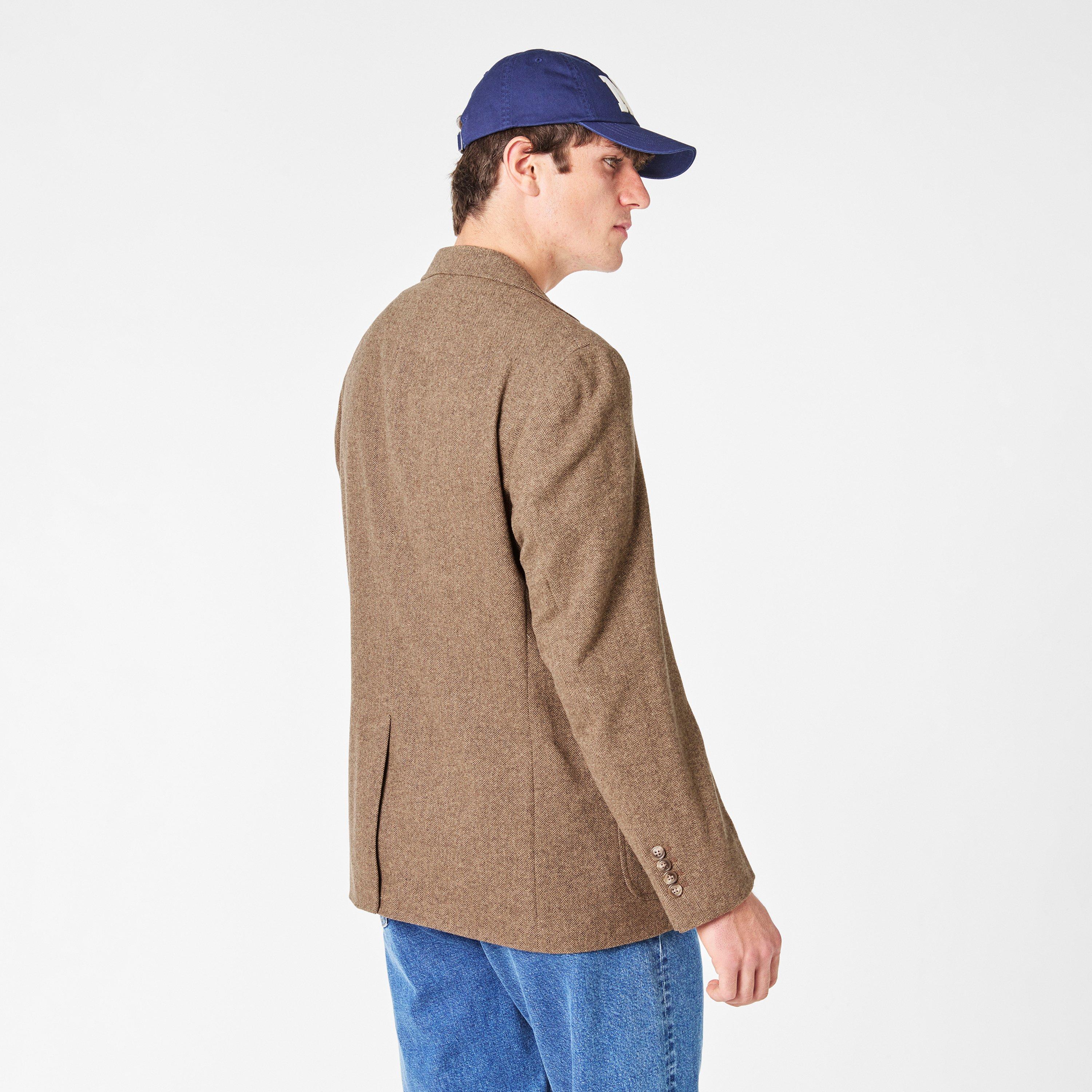 Brown Tan - Polo Ralph Lauren - Men's Herringbone Tailored Fit Blazer - 4