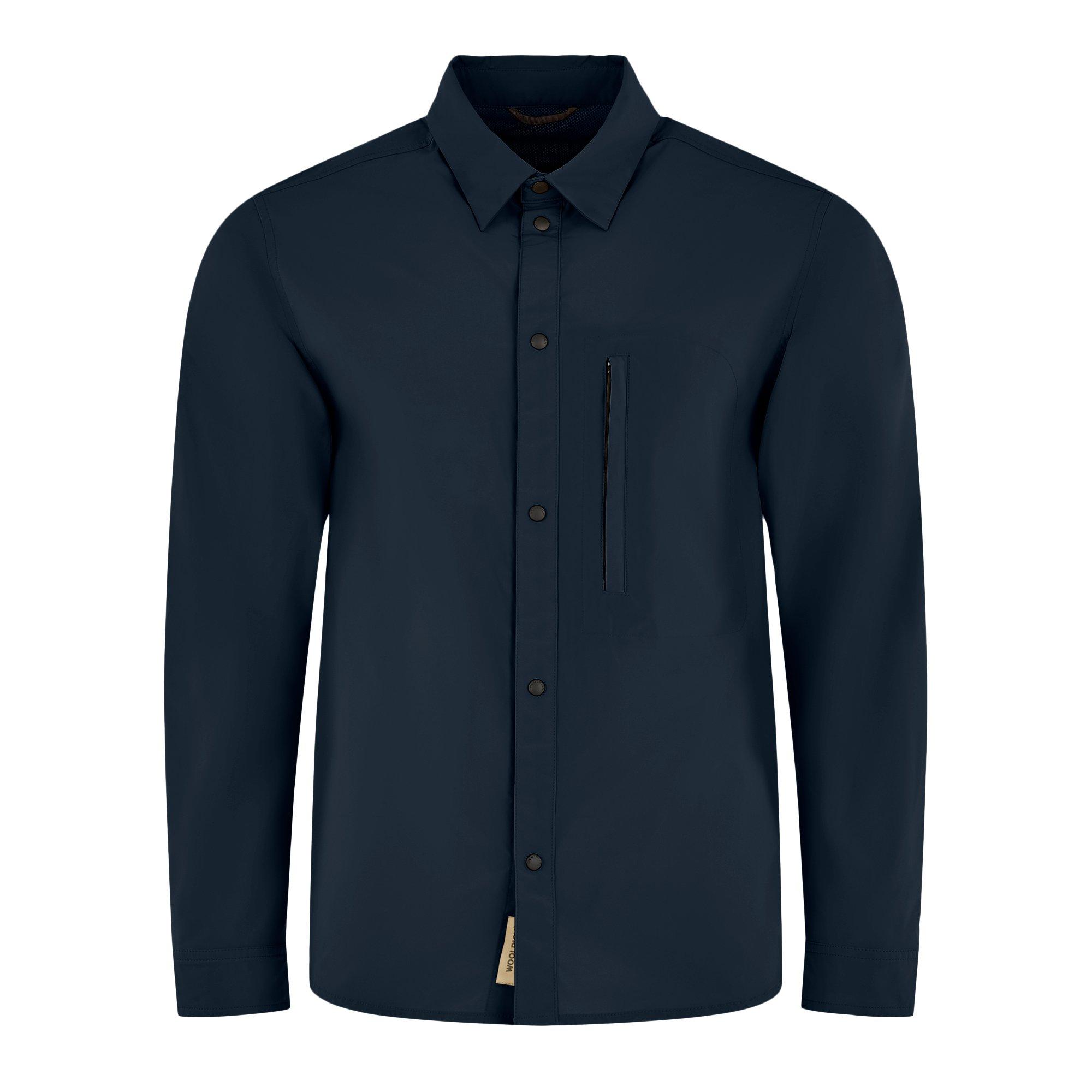 Melton Blue - Woolrich - Men's City Long Sleeve Overshirt - 1