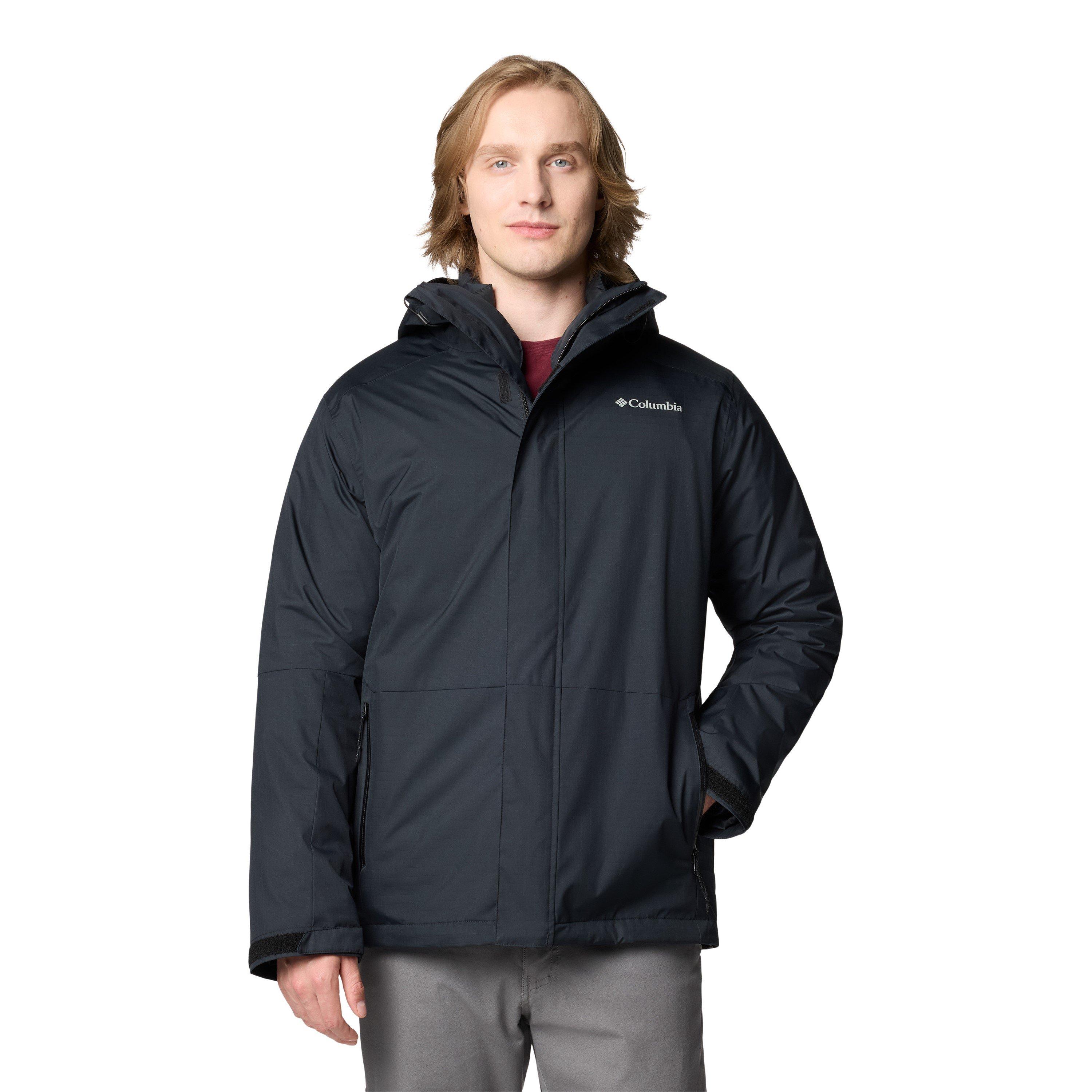 Black - Columbia - Men's Point Park 3-in-1 Waterproof Rain Anorak - 1