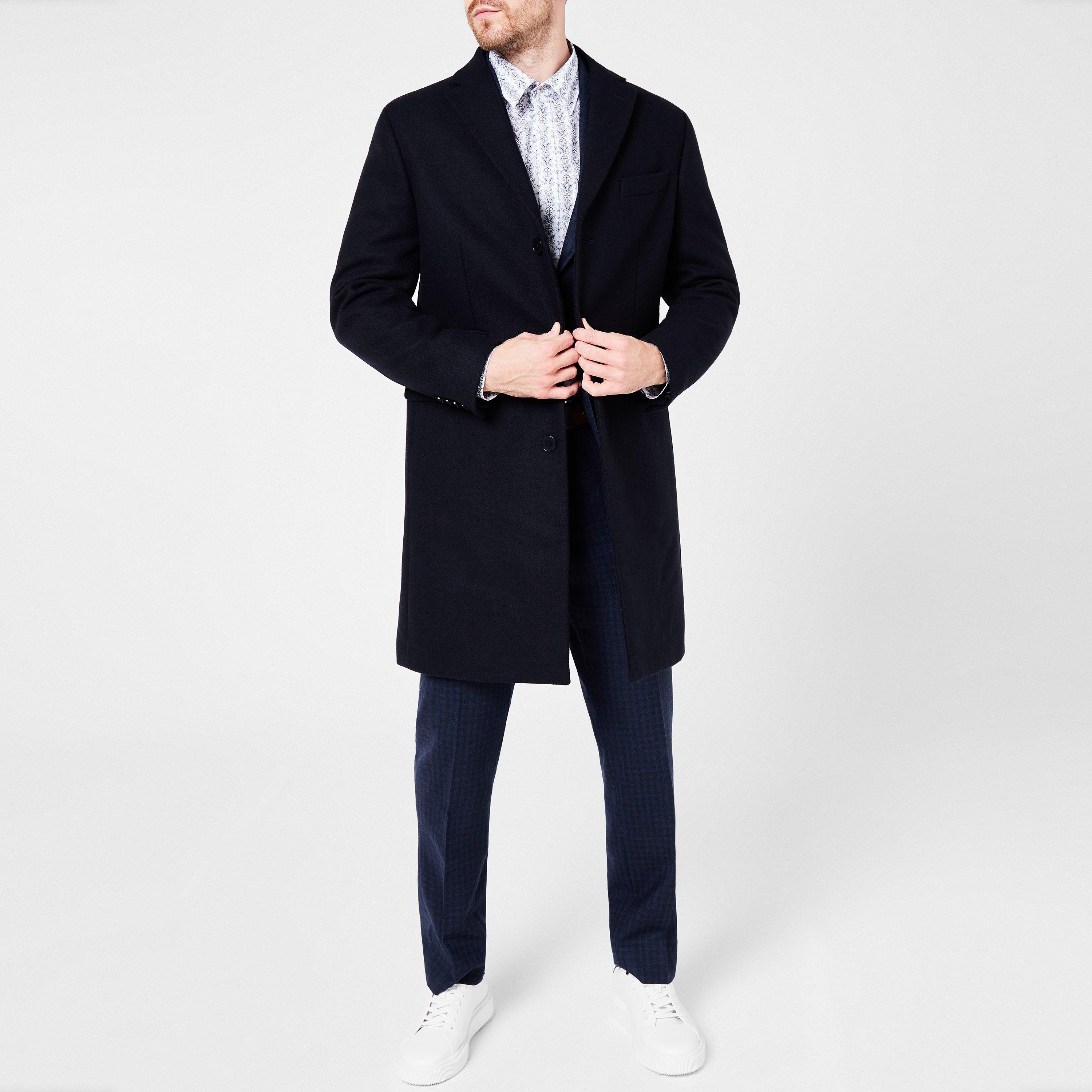 Marine - Ted Baker - Navy Woolen Melton Coat - 2