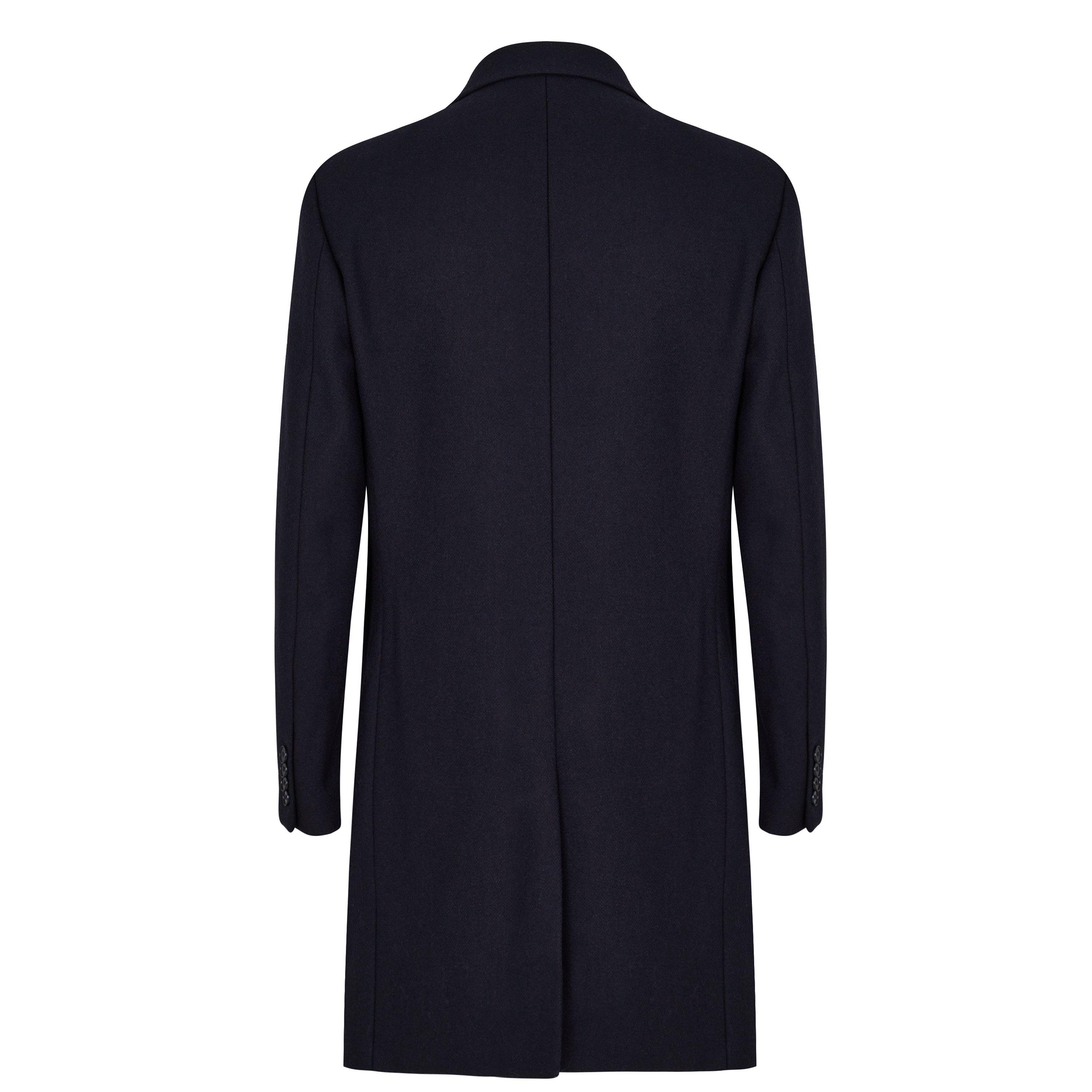 Ted Baker Tailoring | Navy Woolen Melton Coat | Casacos