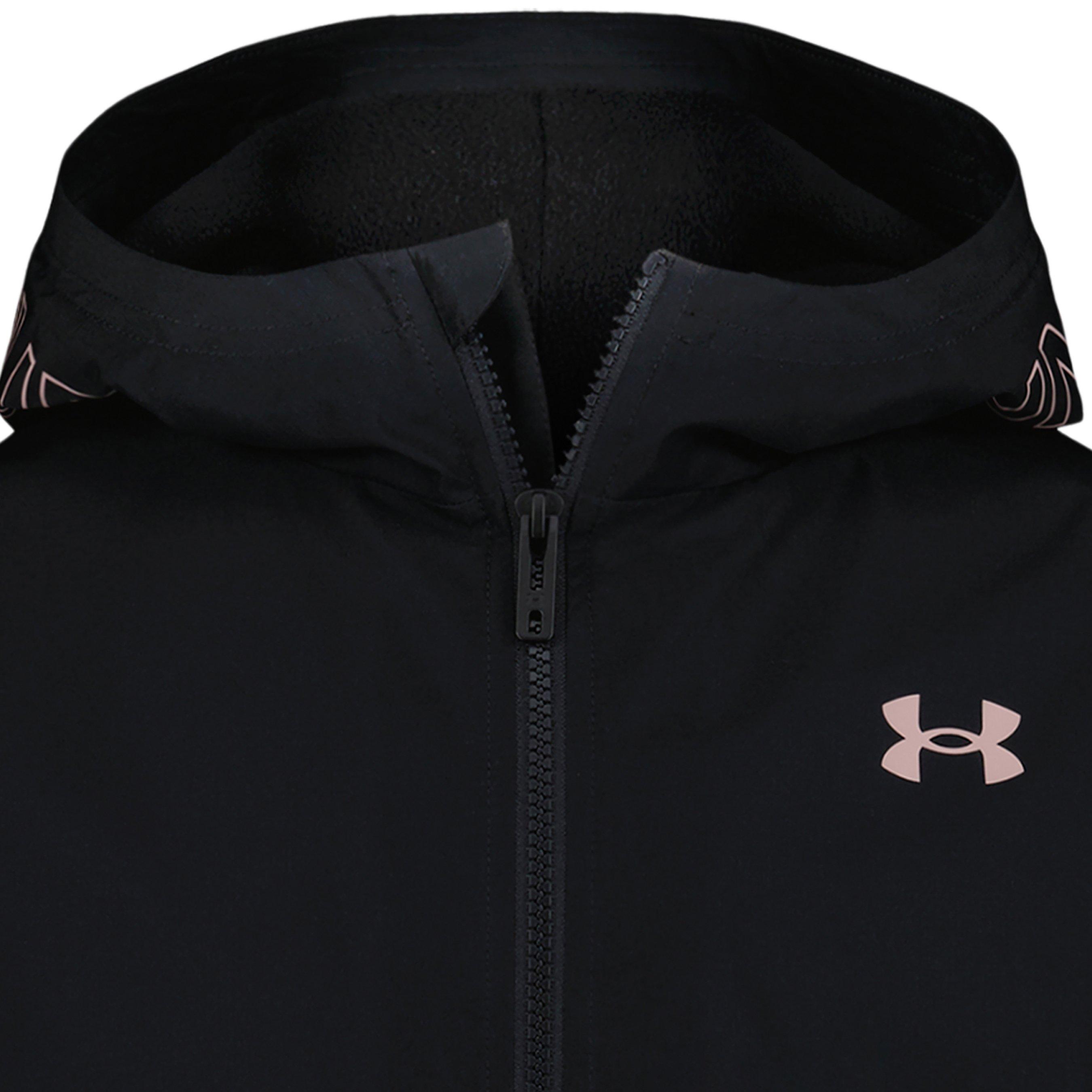 Black/Pink - Under Armour - Kids' Windproof Long Sleeve Rain Anorak - 2