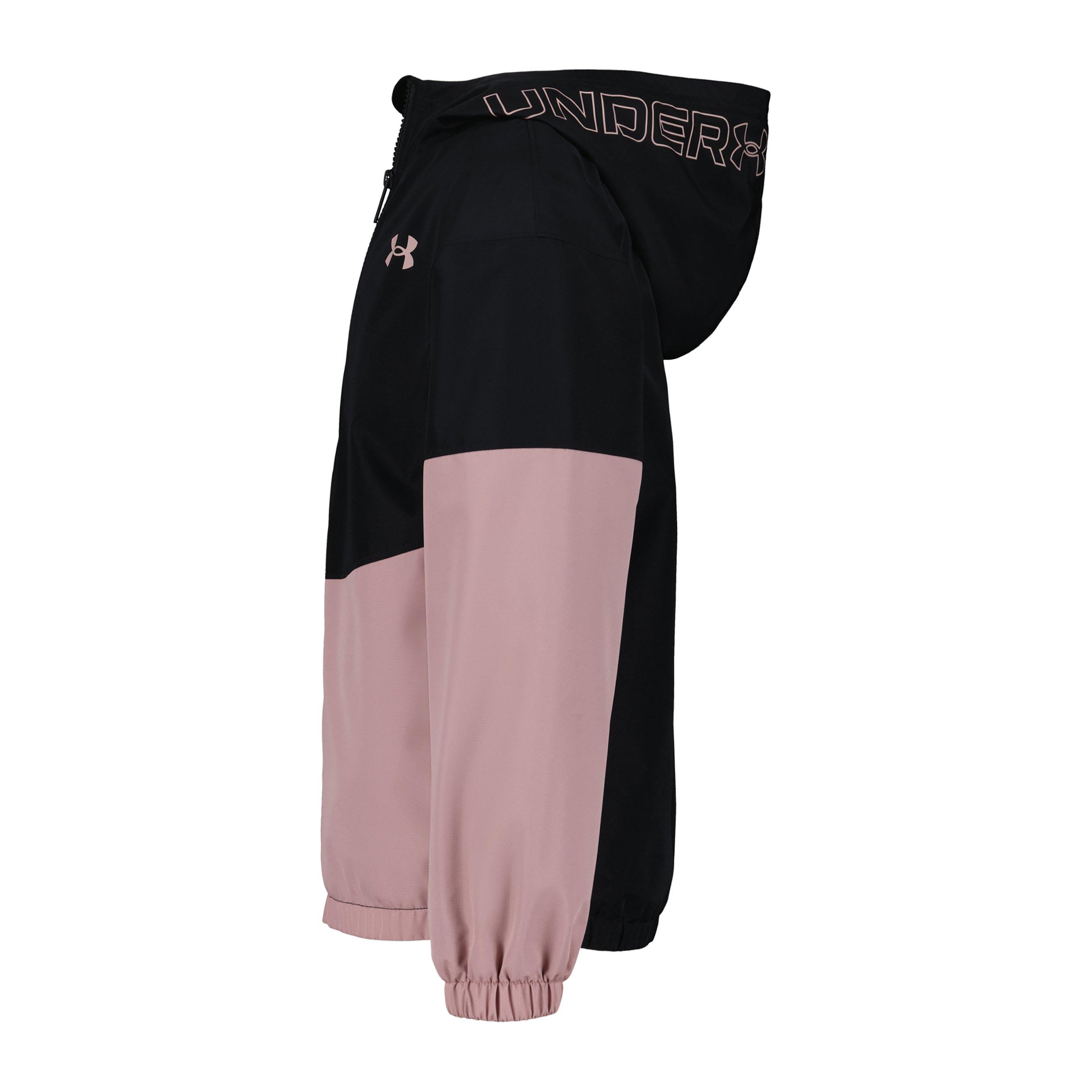 Black/Pink - Under Armour - Kids' Windproof Long Sleeve Rain Anorak - 5