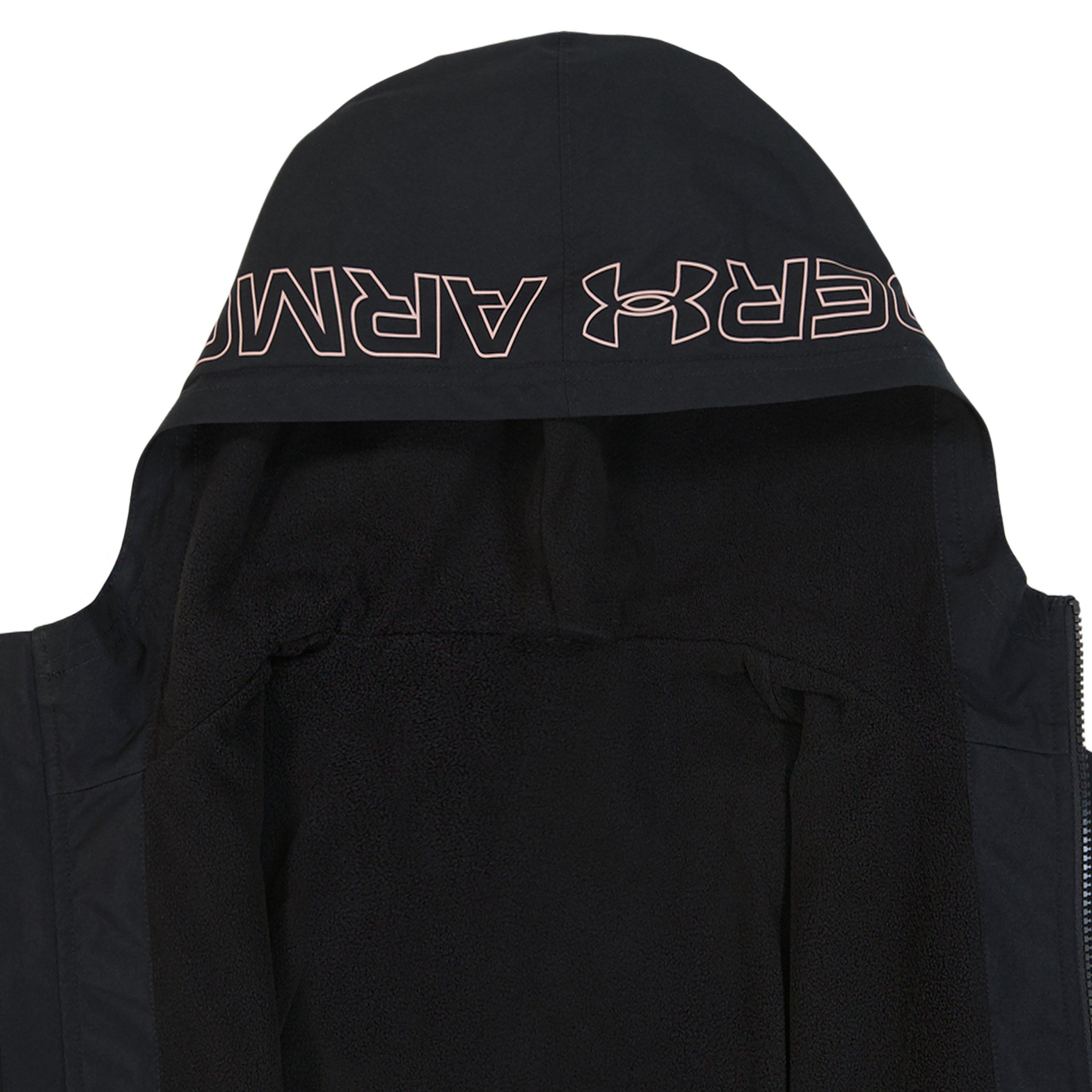 Black/Pink - Under Armour - Kids' Windproof Long Sleeve Rain Anorak - 6