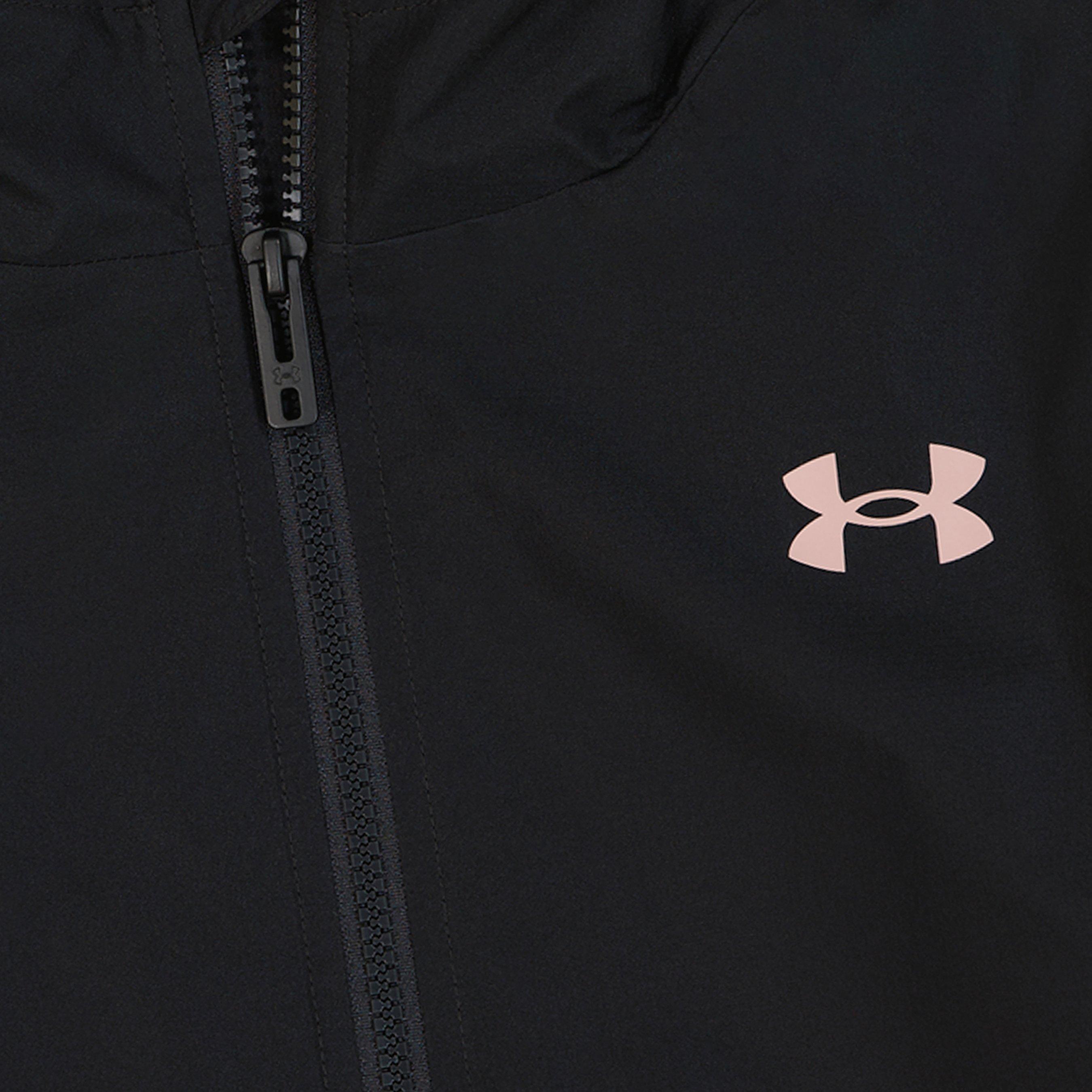Black/Pink - Under Armour - Kids' Windproof Long Sleeve Rain Anorak - 3