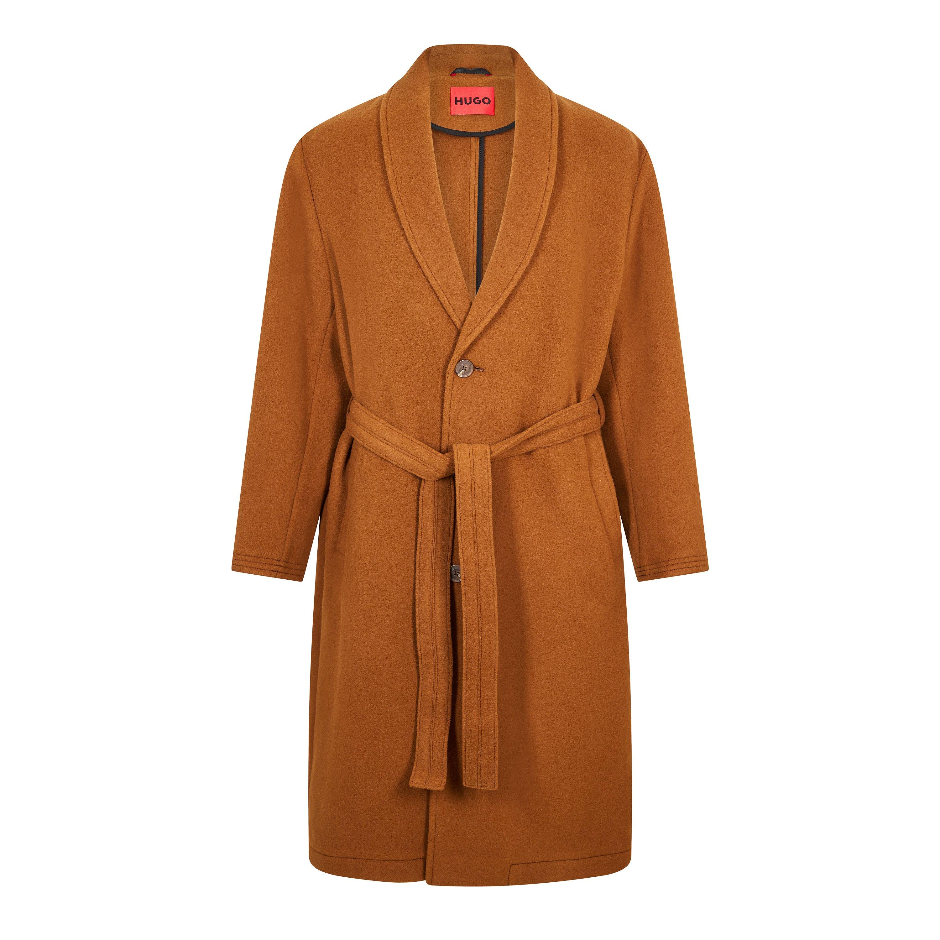 Hugo Men's Marwan2341 10252542 01 Overcoat - Rust/Copper - L