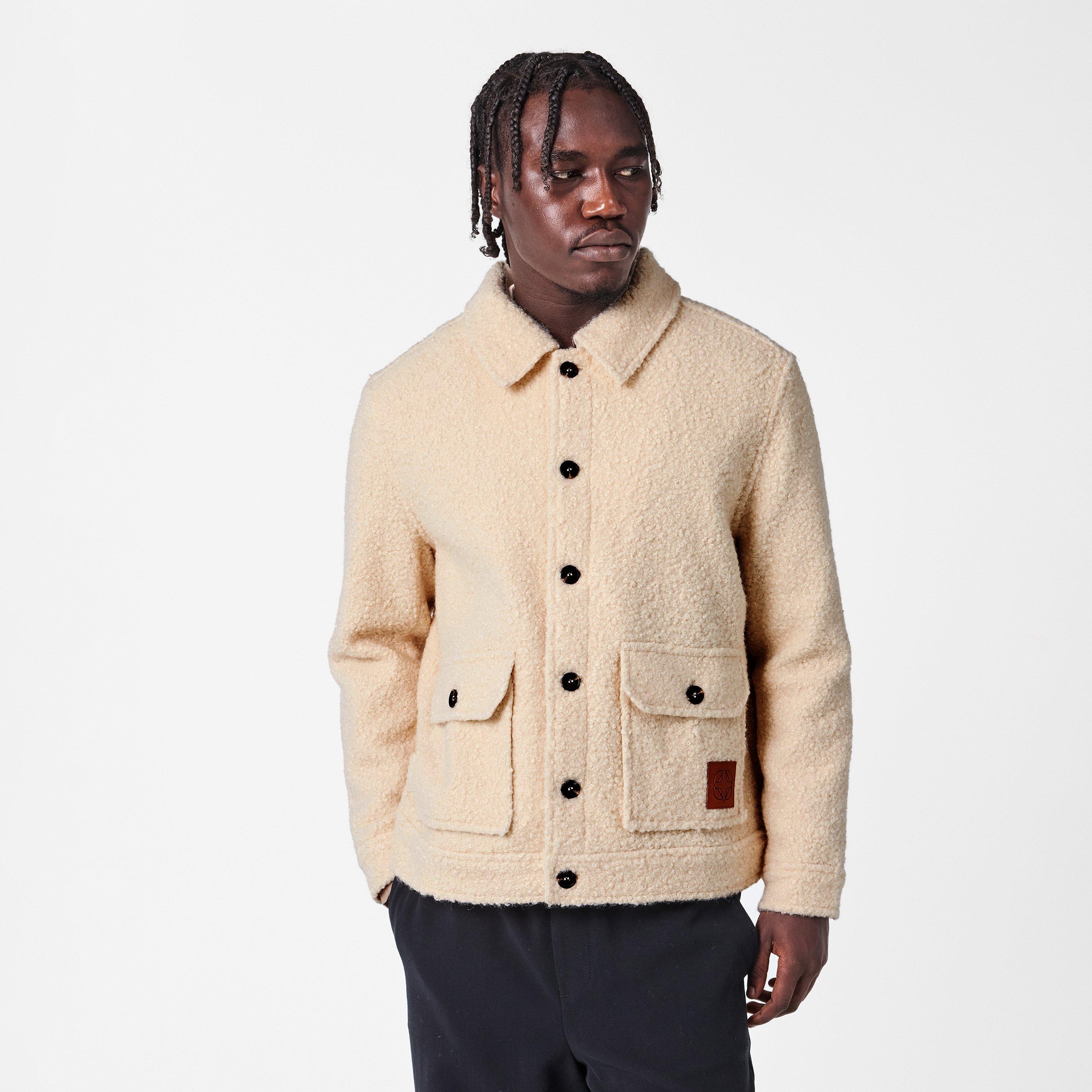 Ecru #9 - BELIER - Men's  Wool Harrington Jacket - 3