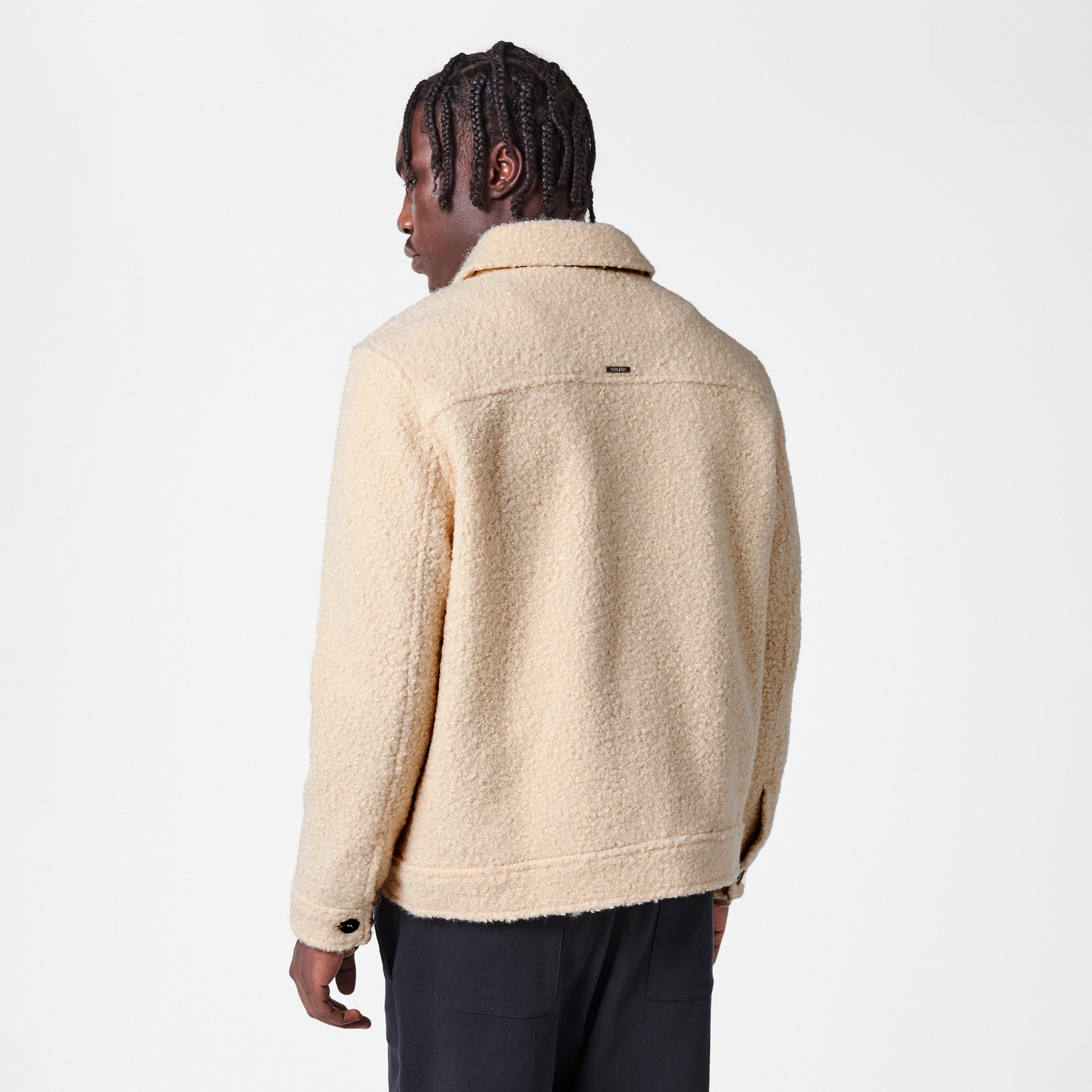 Ecru #9 - BELIER - Men's  Wool Harrington Jacket - 4