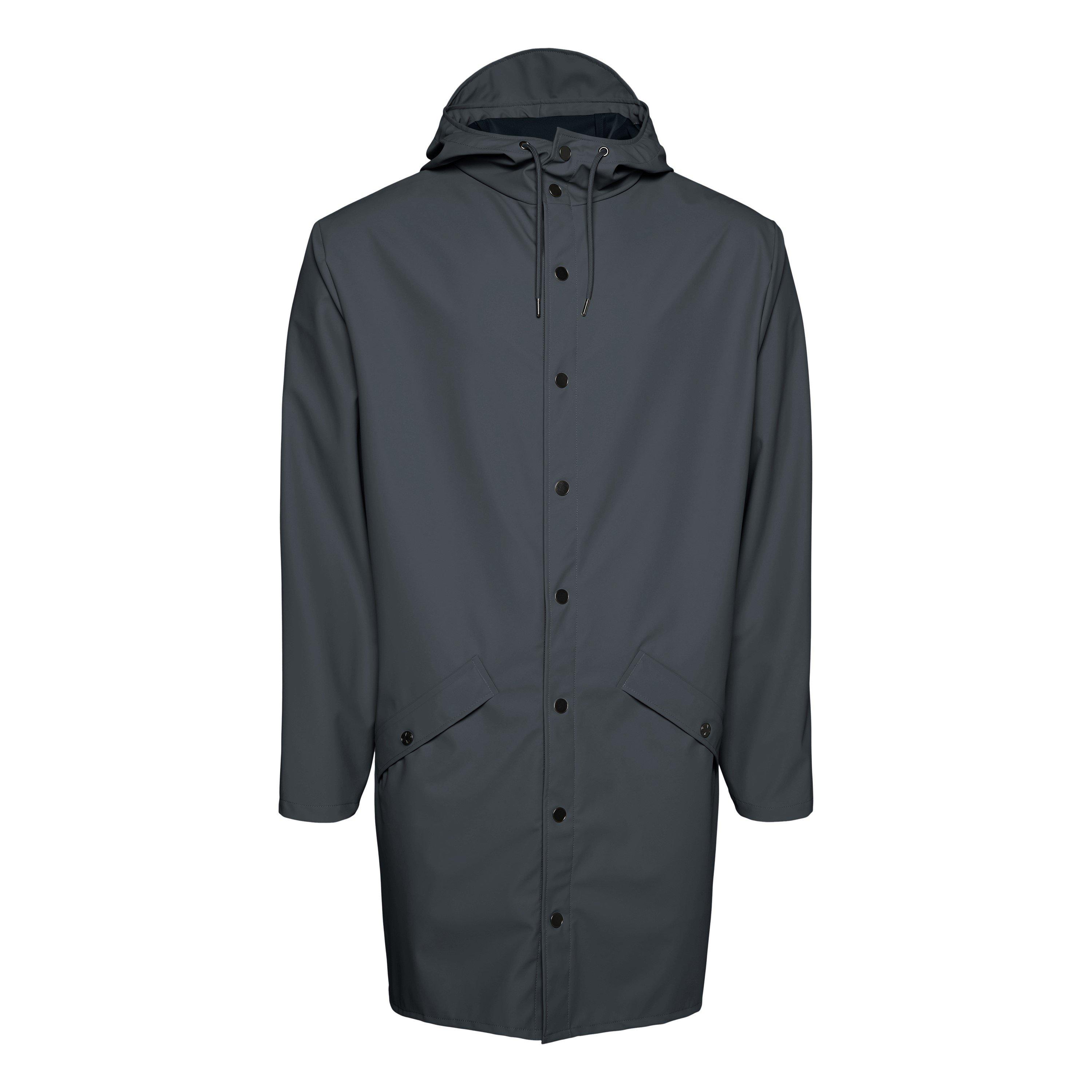 Rains  Long Waterproof Jacket - Grey - X Large