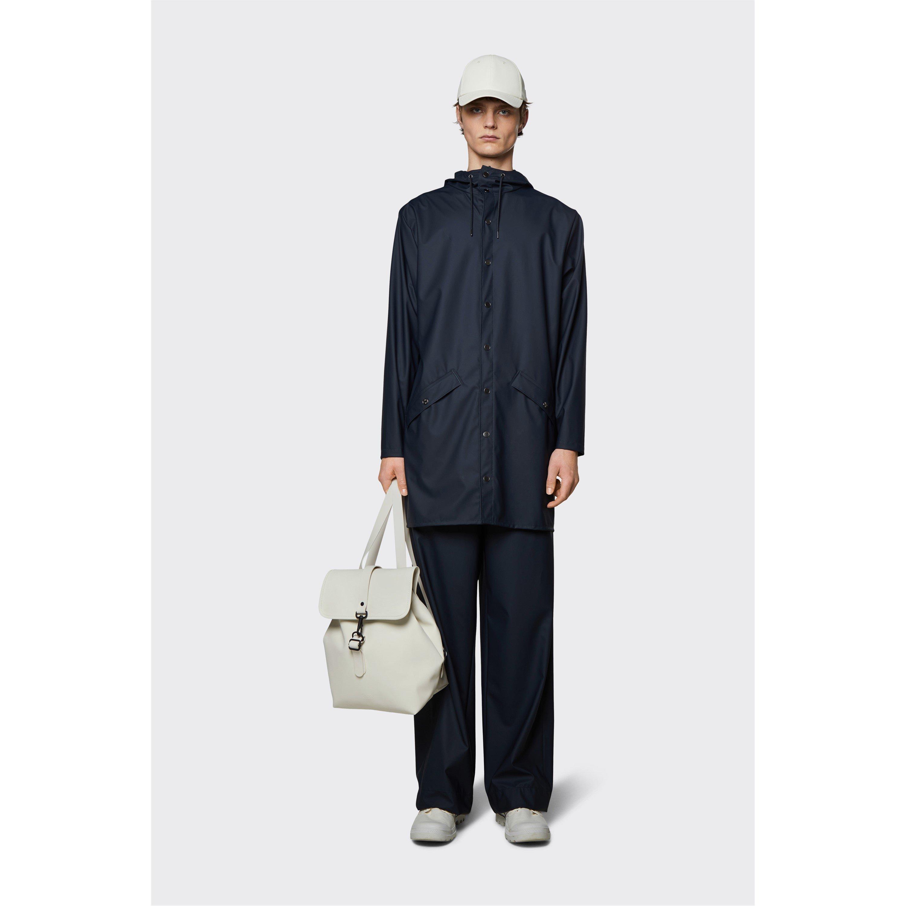 Navy 47 - Rains - Long Waterproof Rain Jacket - 3