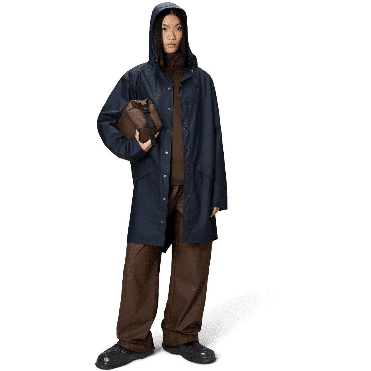 Navy 47 - Rains - Long Waterproof Rain Jacket - 6