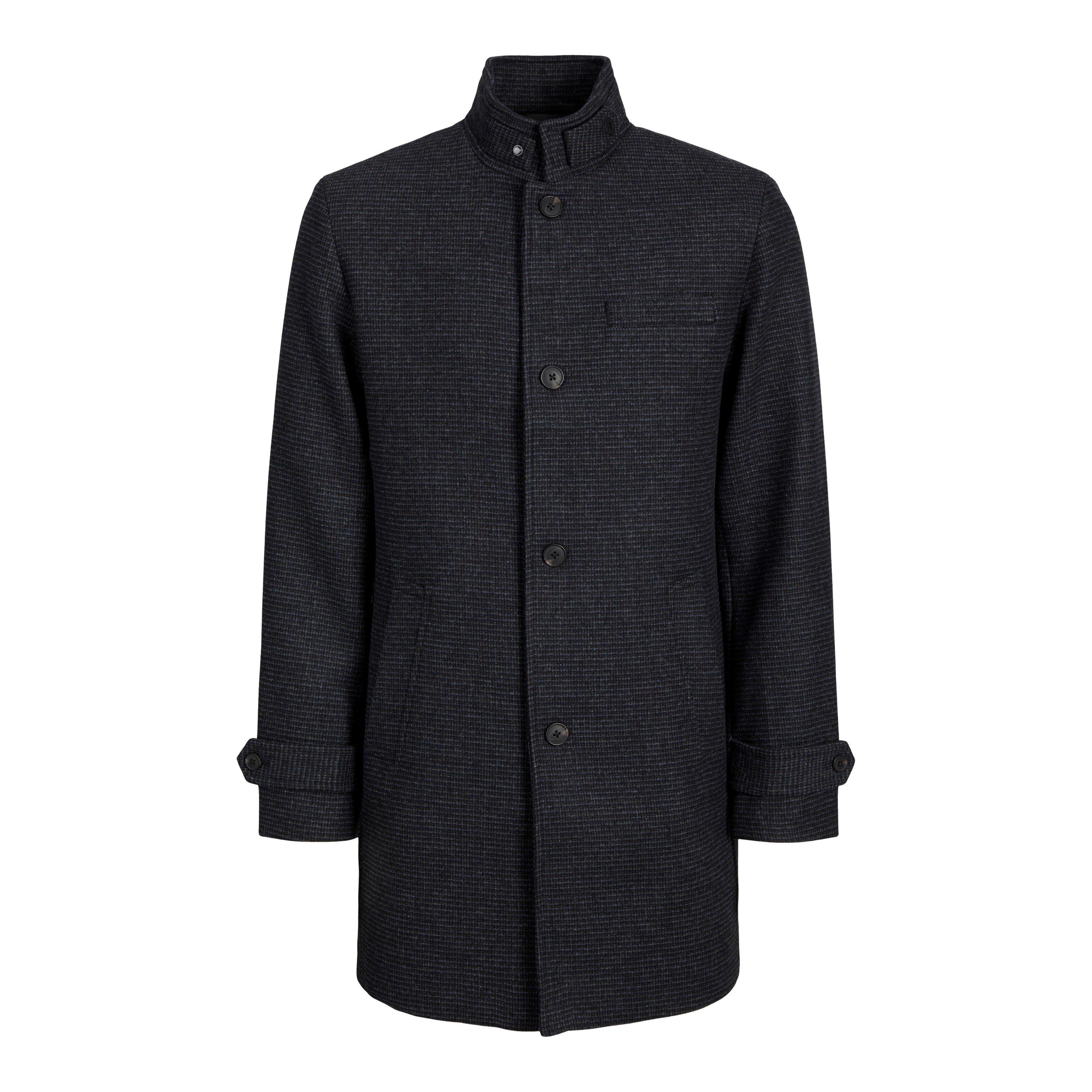 Drk Gry Mel - Jack and Jones - Men's Melton Single-Breasted Overcoat - 1