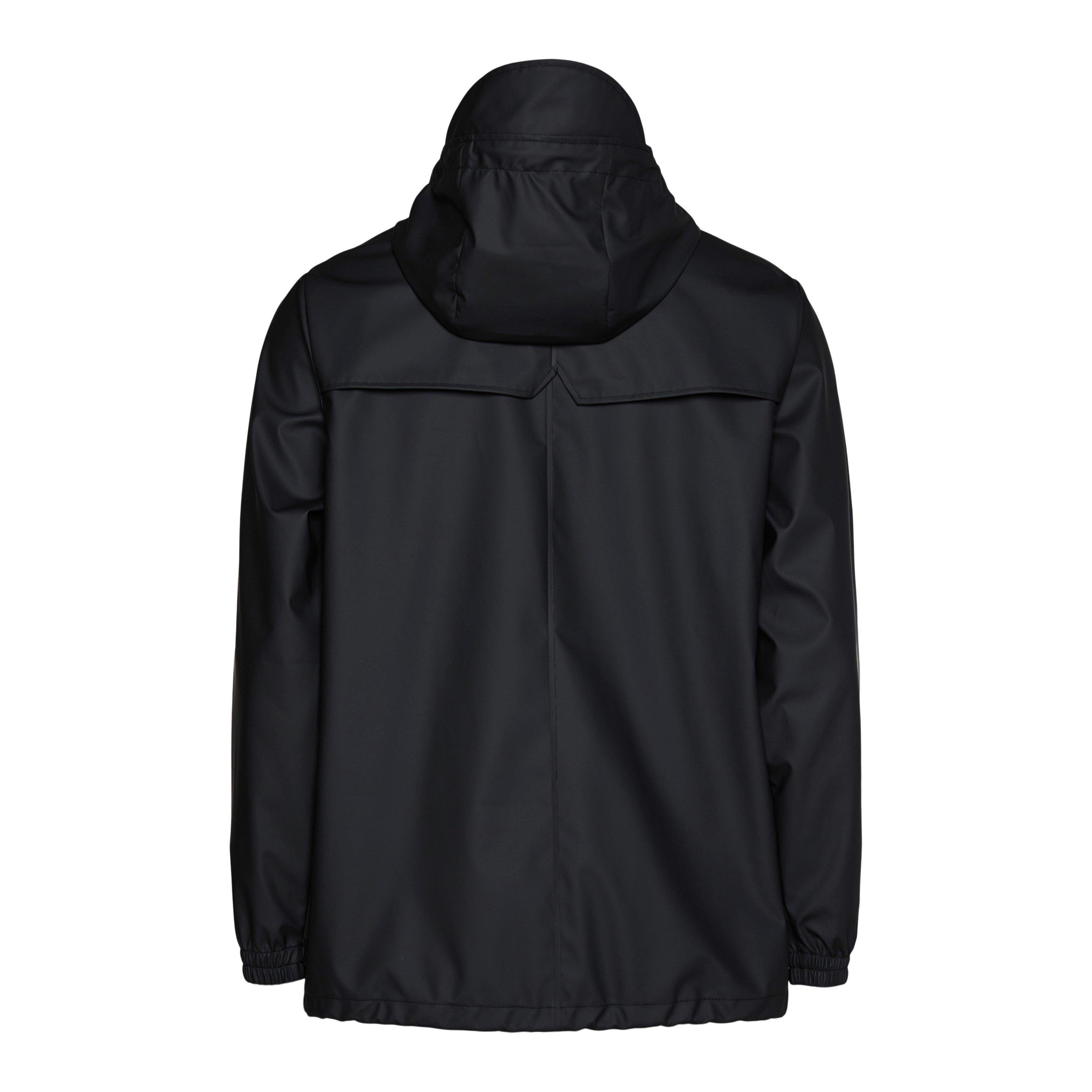 Black 01 - Rains - Men's Storm Breaker Water Resistant Hooded Long Sleeve Rain Anorak - 2