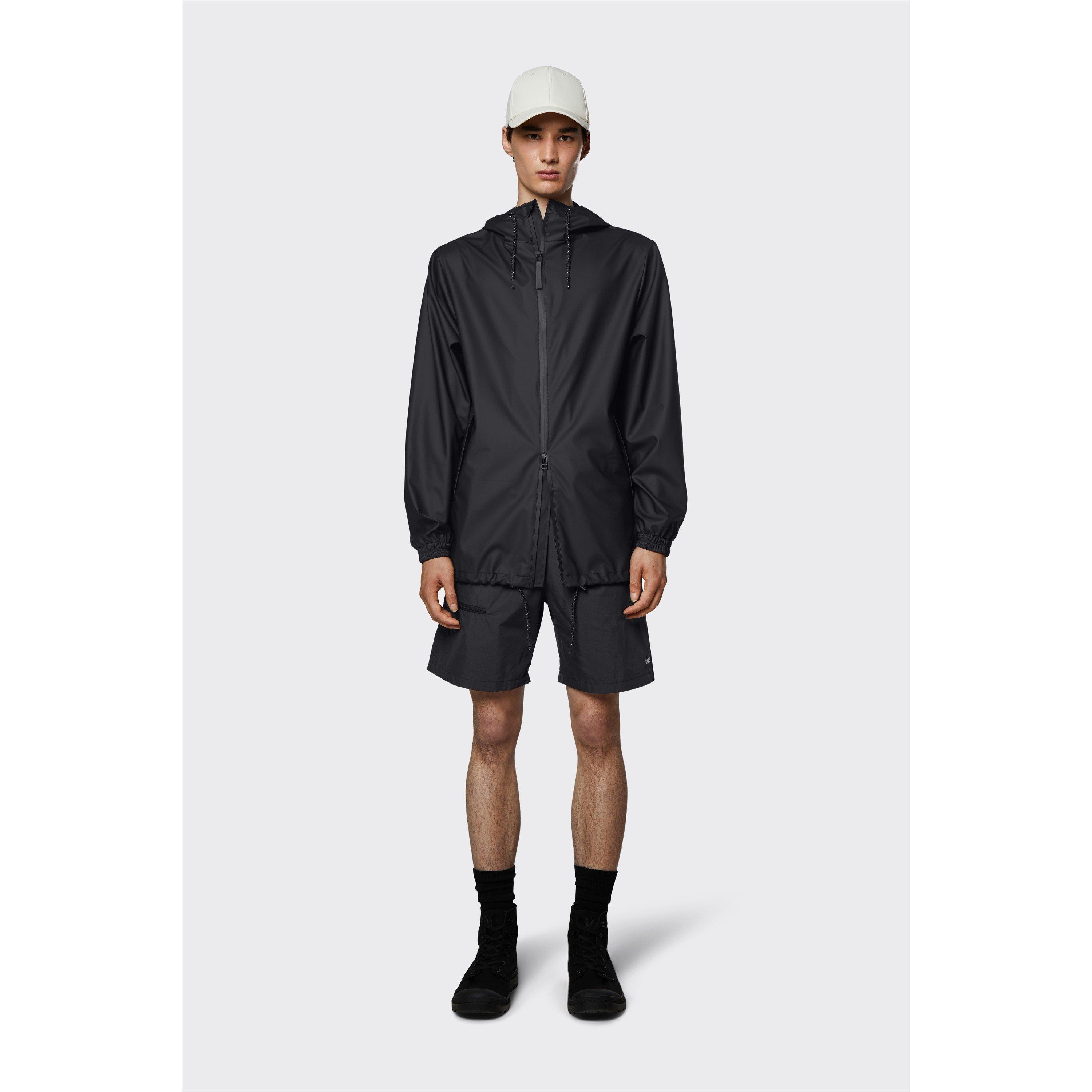 Black 01 - Rains - Men's Storm Breaker Water Resistant Hooded Long Sleeve Rain Anorak - 7