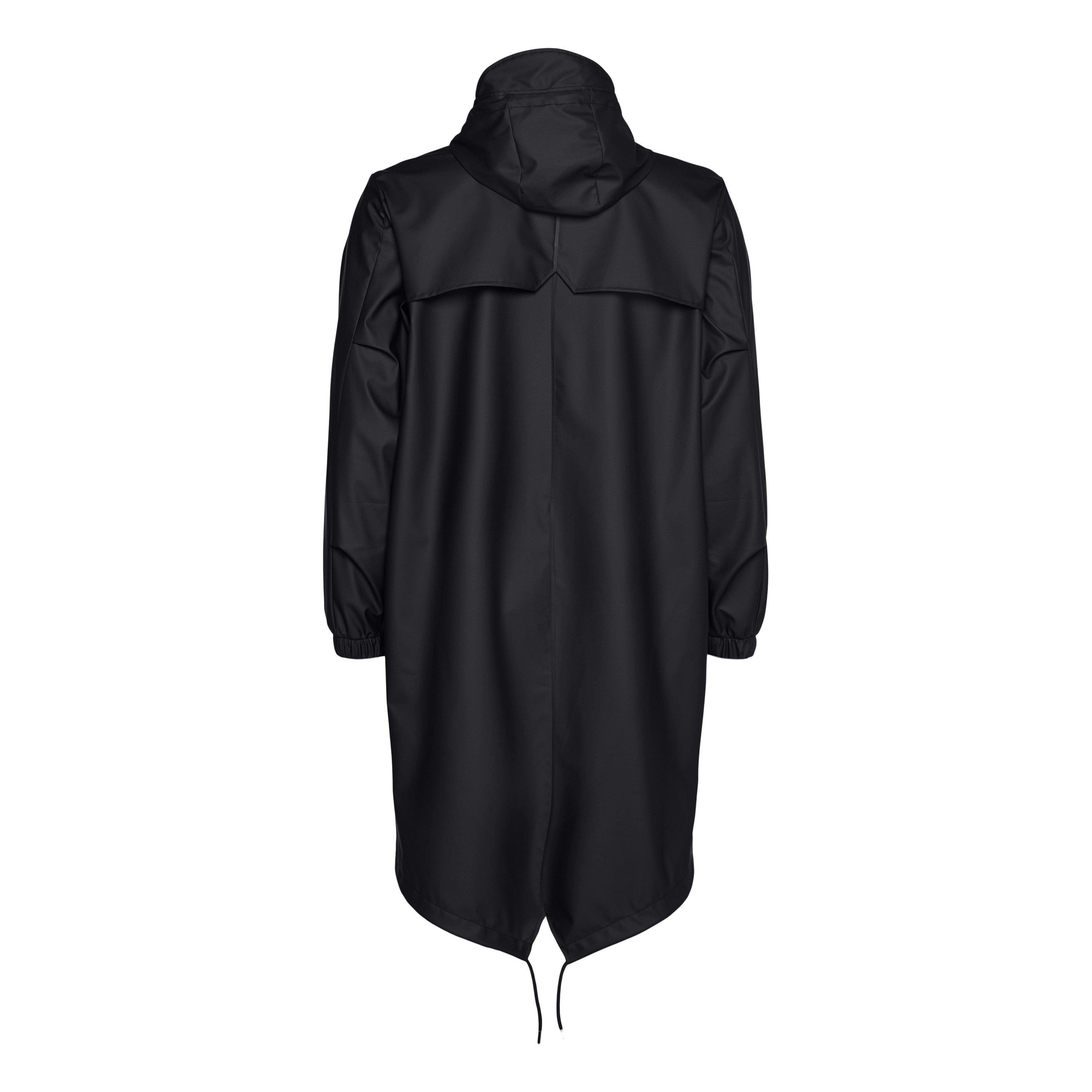 Black 01 - Rains - Men's Fishtail Parka Waterproof Long Sleeve Rain Anoraks - 2