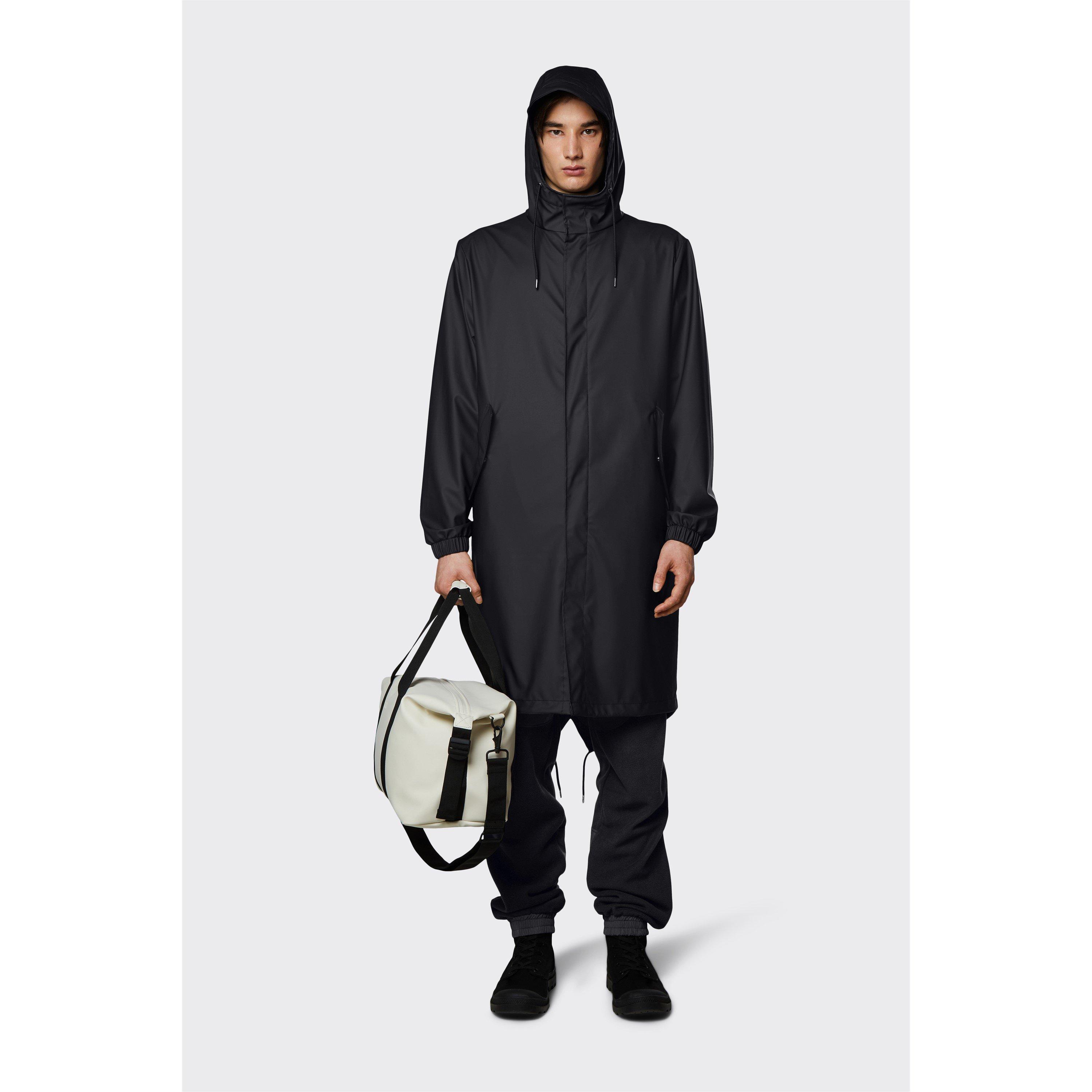 Black 01 - Rains - Men's Fishtail Parka Waterproof Long Sleeve Rain Anoraks - 3