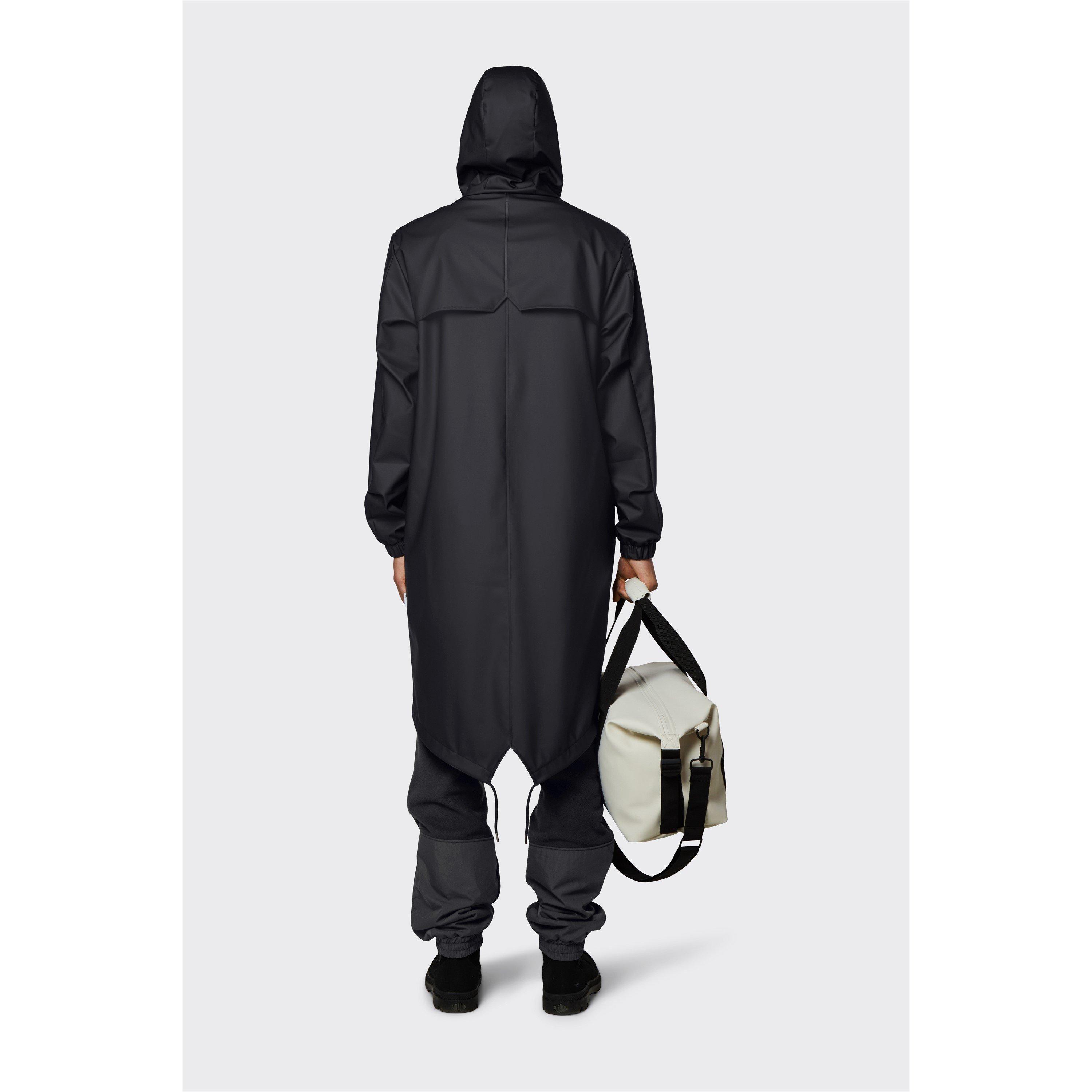 Black 01 - Rains - Men's Fishtail Parka Waterproof Long Sleeve Rain Anoraks - 4