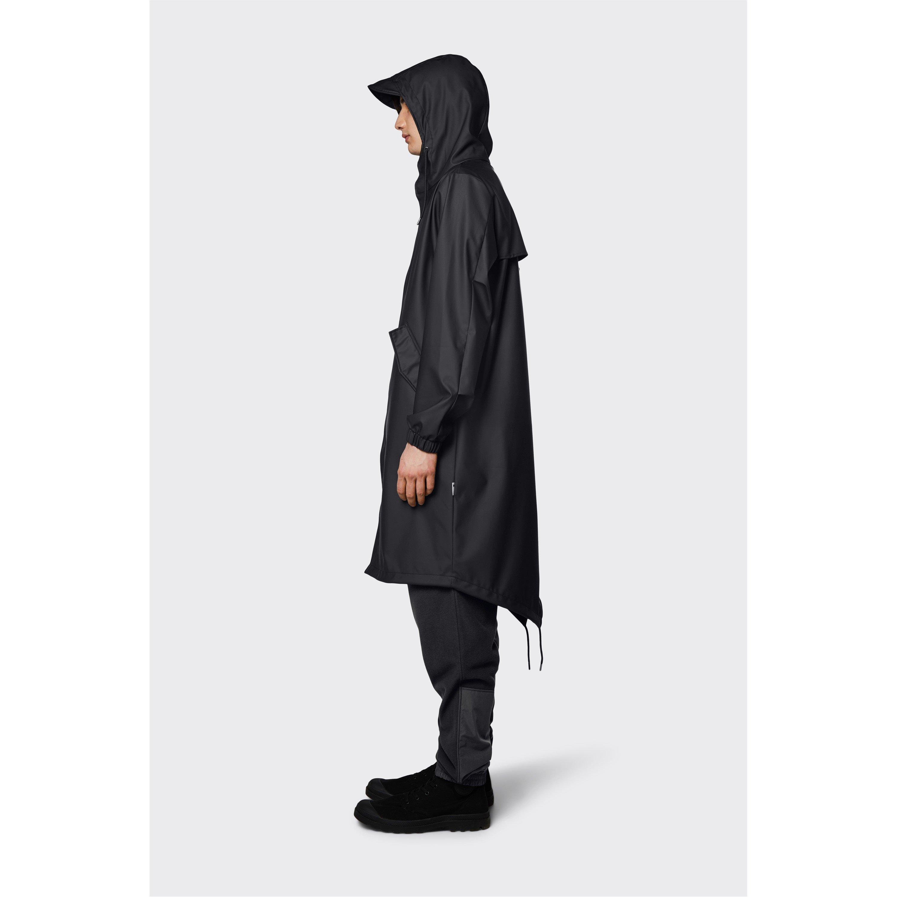 Black 01 - Rains - Men's Fishtail Parka Waterproof Long Sleeve Rain Anoraks - 5
