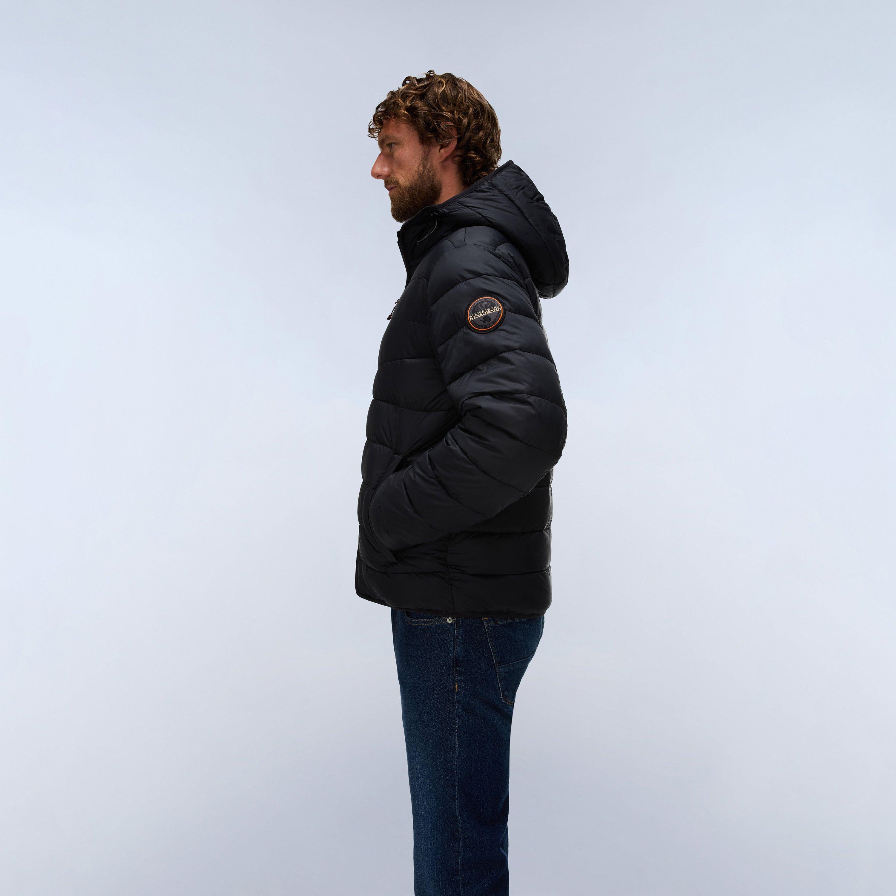 Black Beauty - Napapijri - Mens Aerons Full-Zip Hooded Short Puffer Jacket - 6