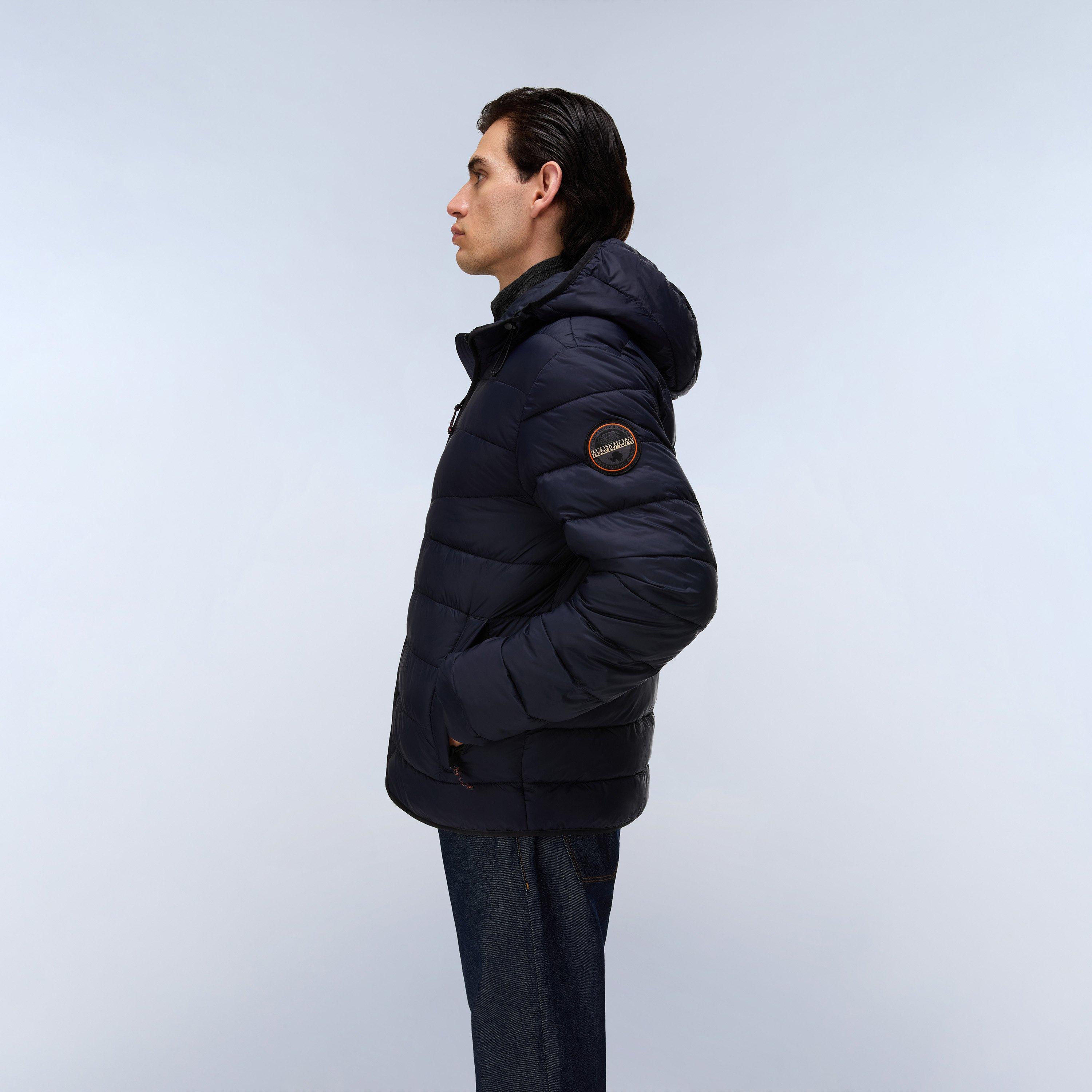 Blu Marine - Napapijri - Mens Aerons Full-Zip Hooded Short Puffer Jacket - 6