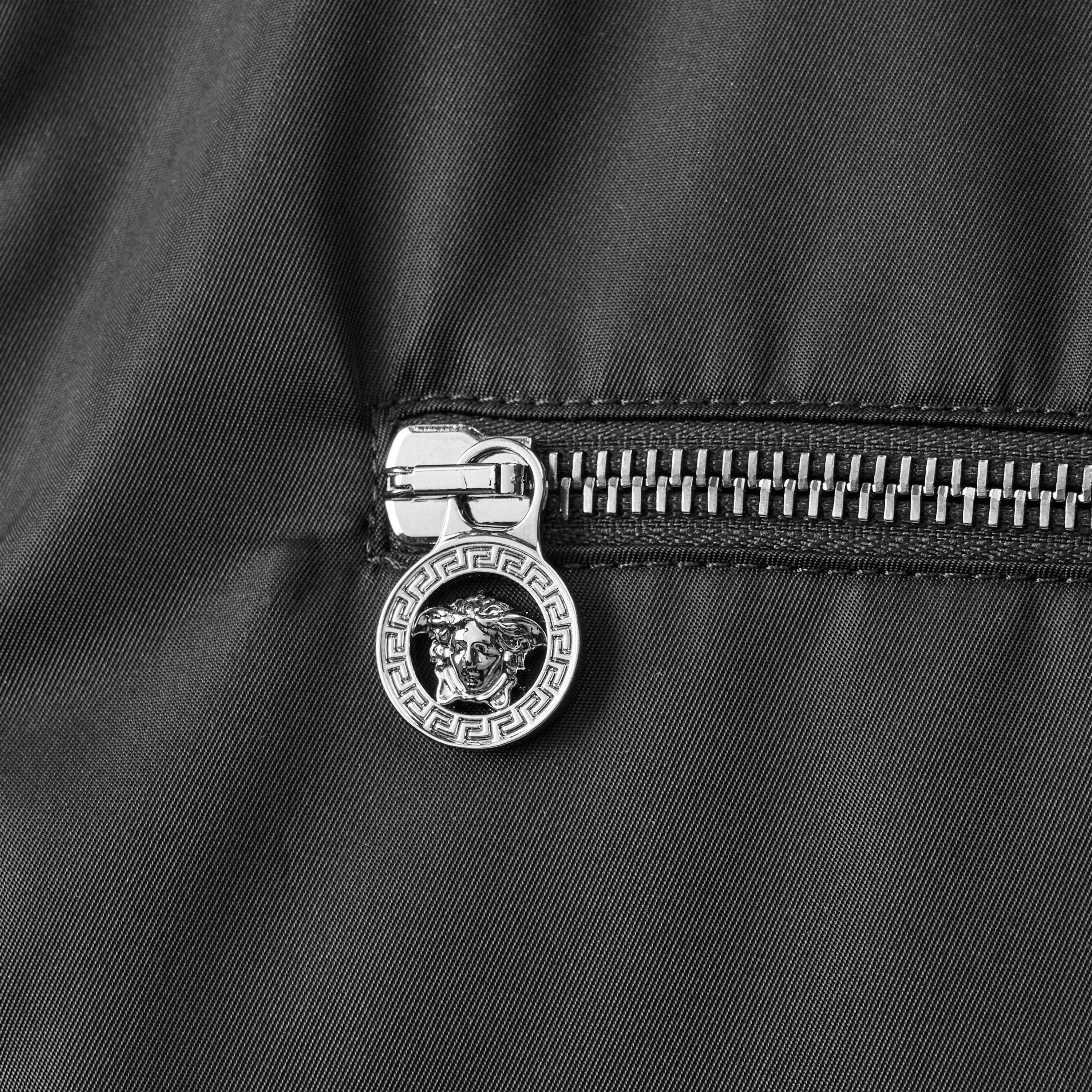 Black/Silver - Versace - Men's  Reversible Long Sleeve Coach Jacket - 5