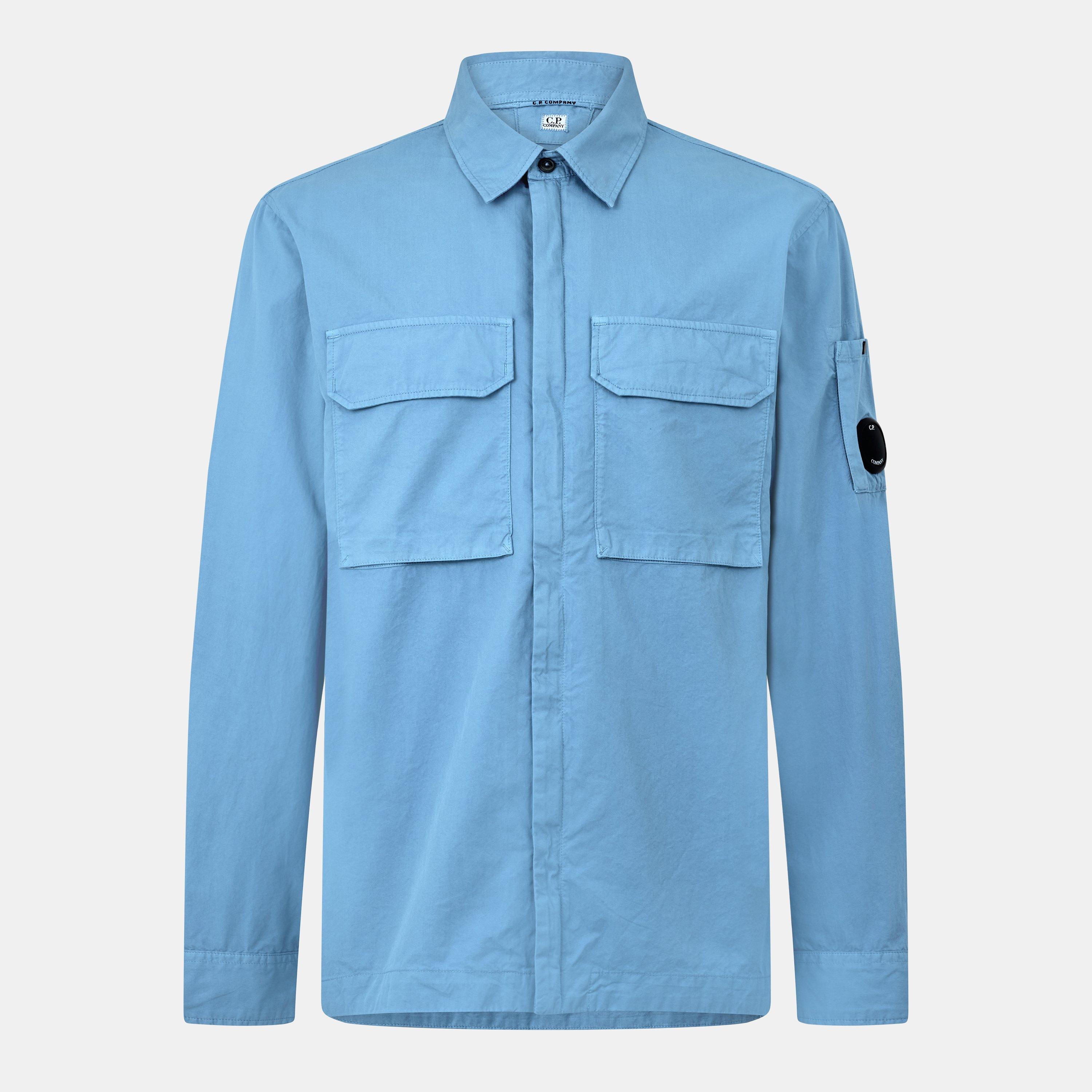 Cp Company Men's Gabard Overshirt - Aegean Blue 815 - L (50)