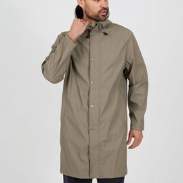 Brave Soul Mens Taupe Rubberised Hooded Parka