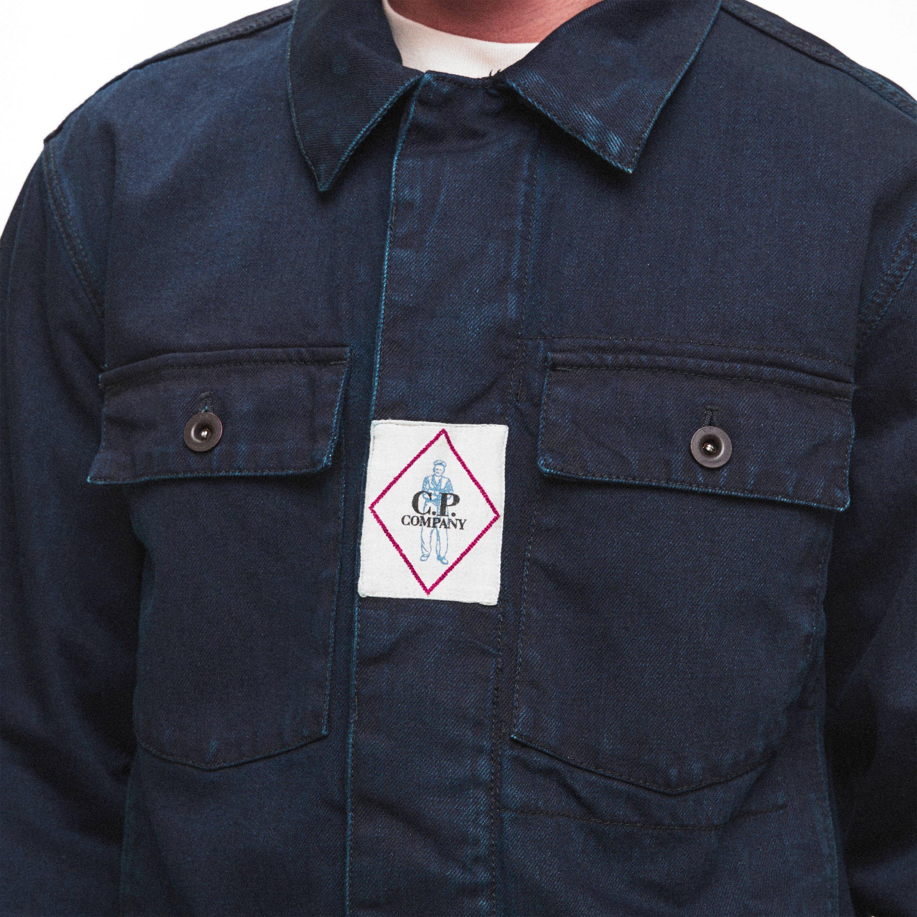 Washed D08 - CP Company - Men's  Denim Button Closure Tailored Fit Jacket - 5