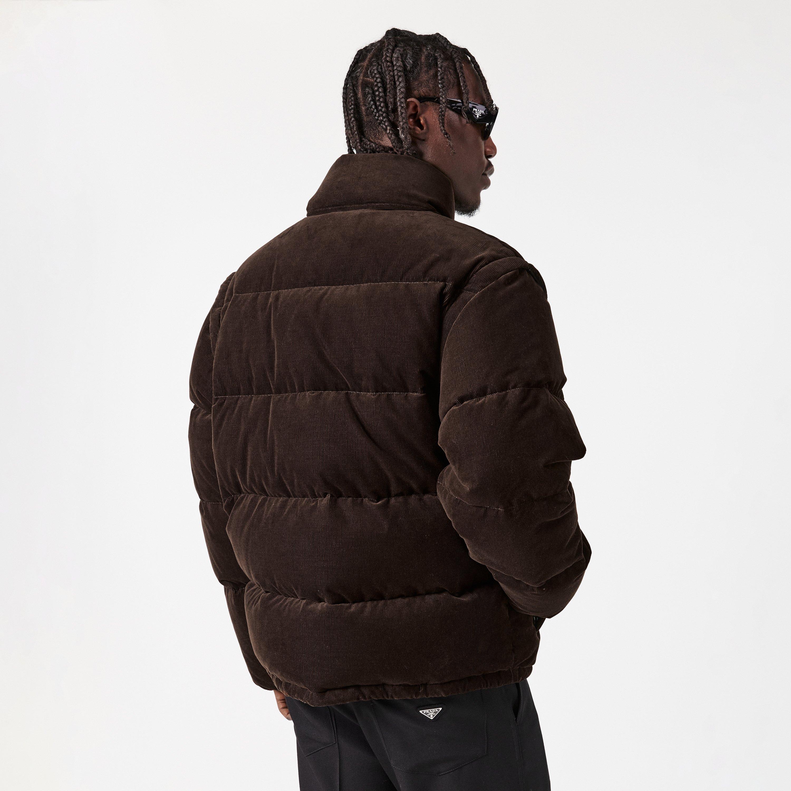 Cacao - Prada - Men's  Textured Soft-Touch Short Puffer Jacket - 4