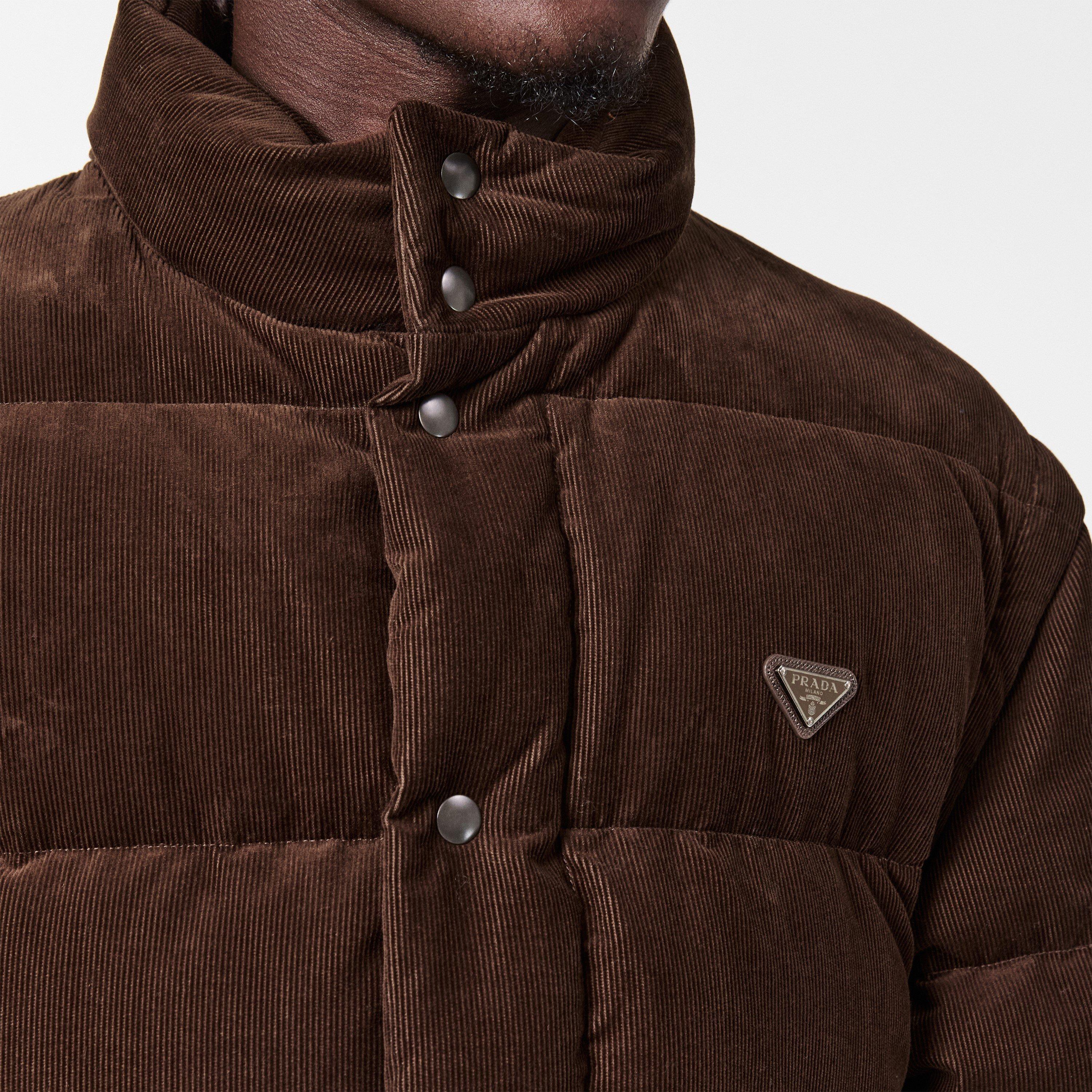 Cacao - Prada - Men's  Textured Soft-Touch Short Puffer Jacket - 5