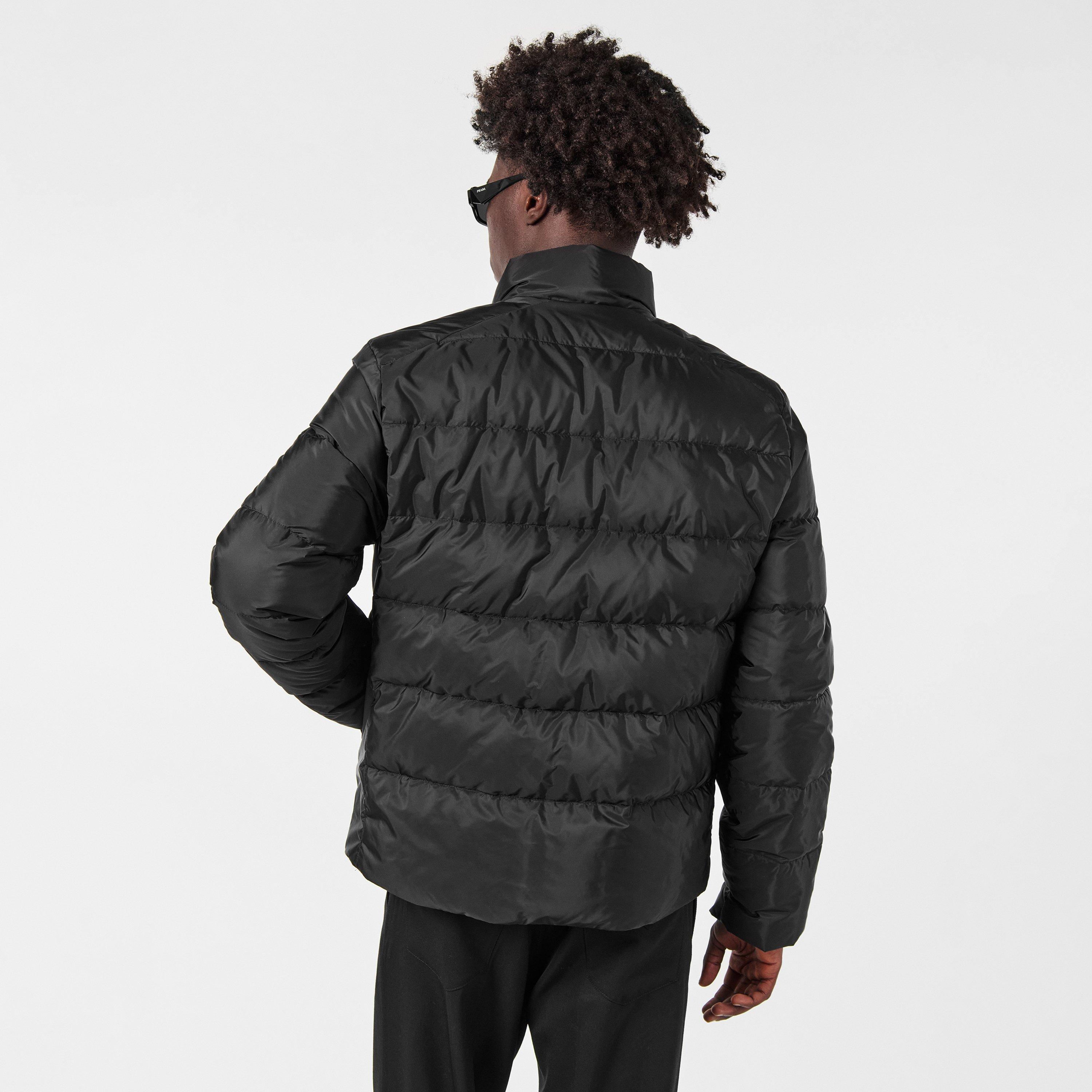 Nero - Prada - Men's Re-Nylon Long Sleeve Short Puffer Jacket - 4