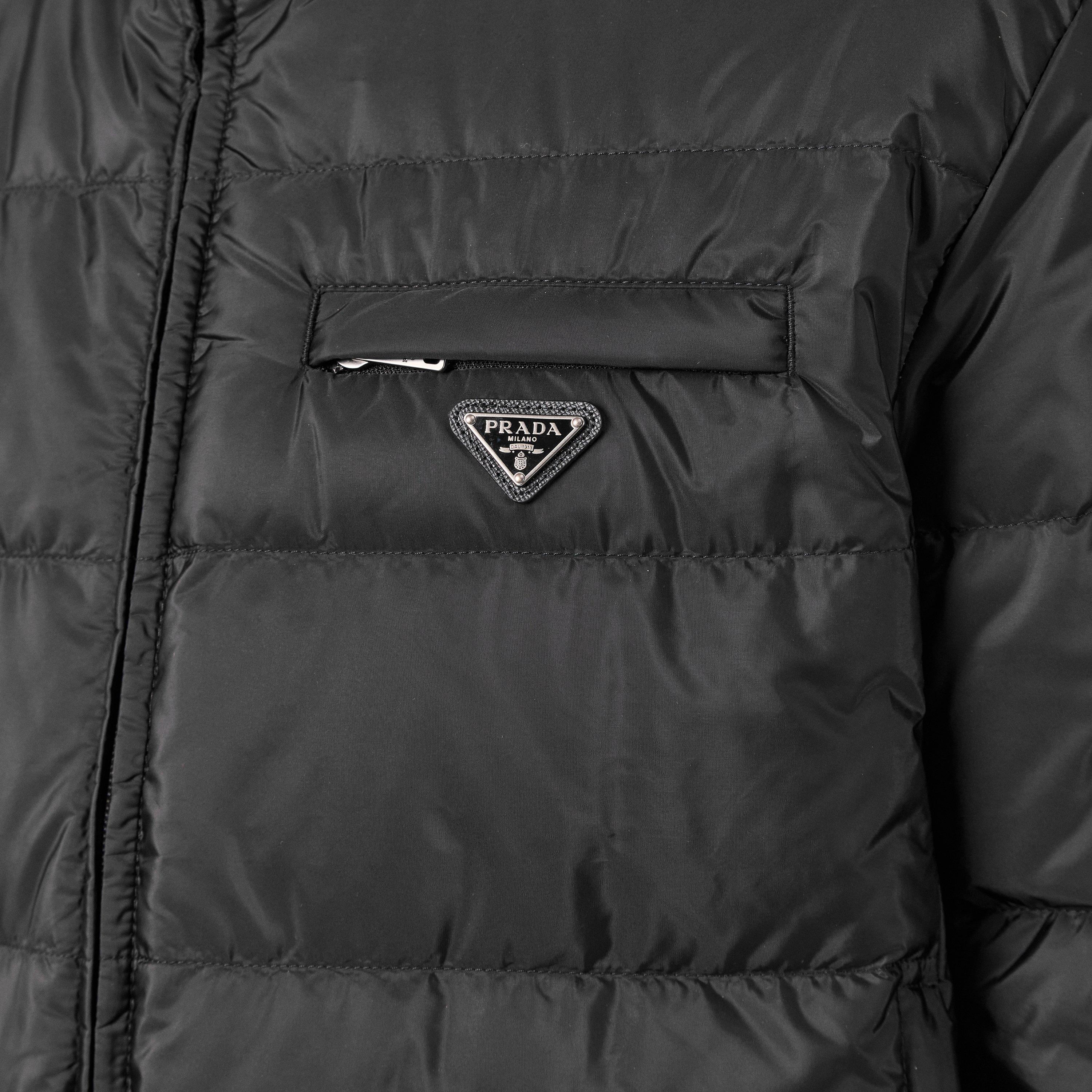 Nero - Prada - Men's Re-Nylon Long Sleeve Short Puffer Jacket - 5