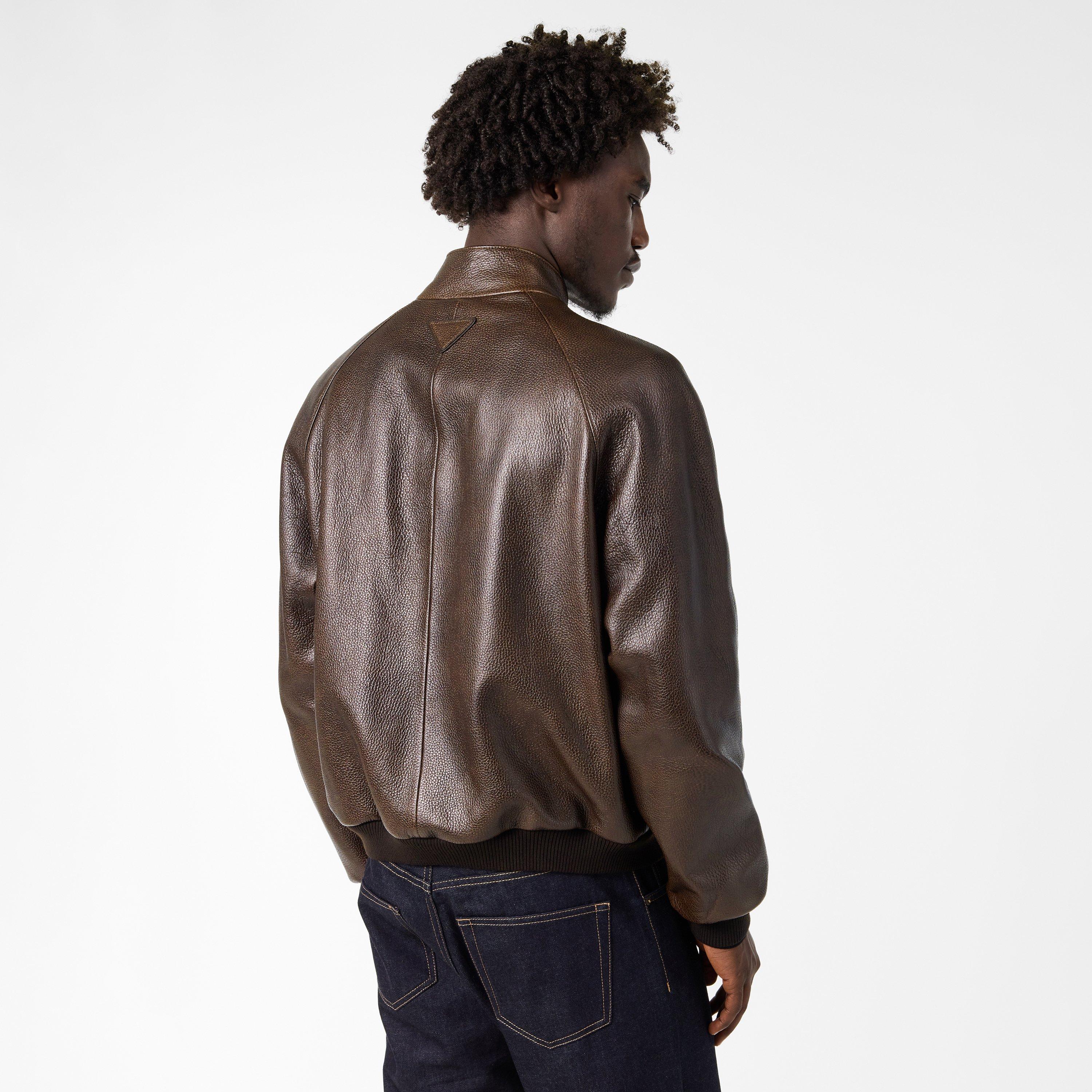Prada Men's Fine Leather Tailored Fit Leather Jacket | Cruise Fashion