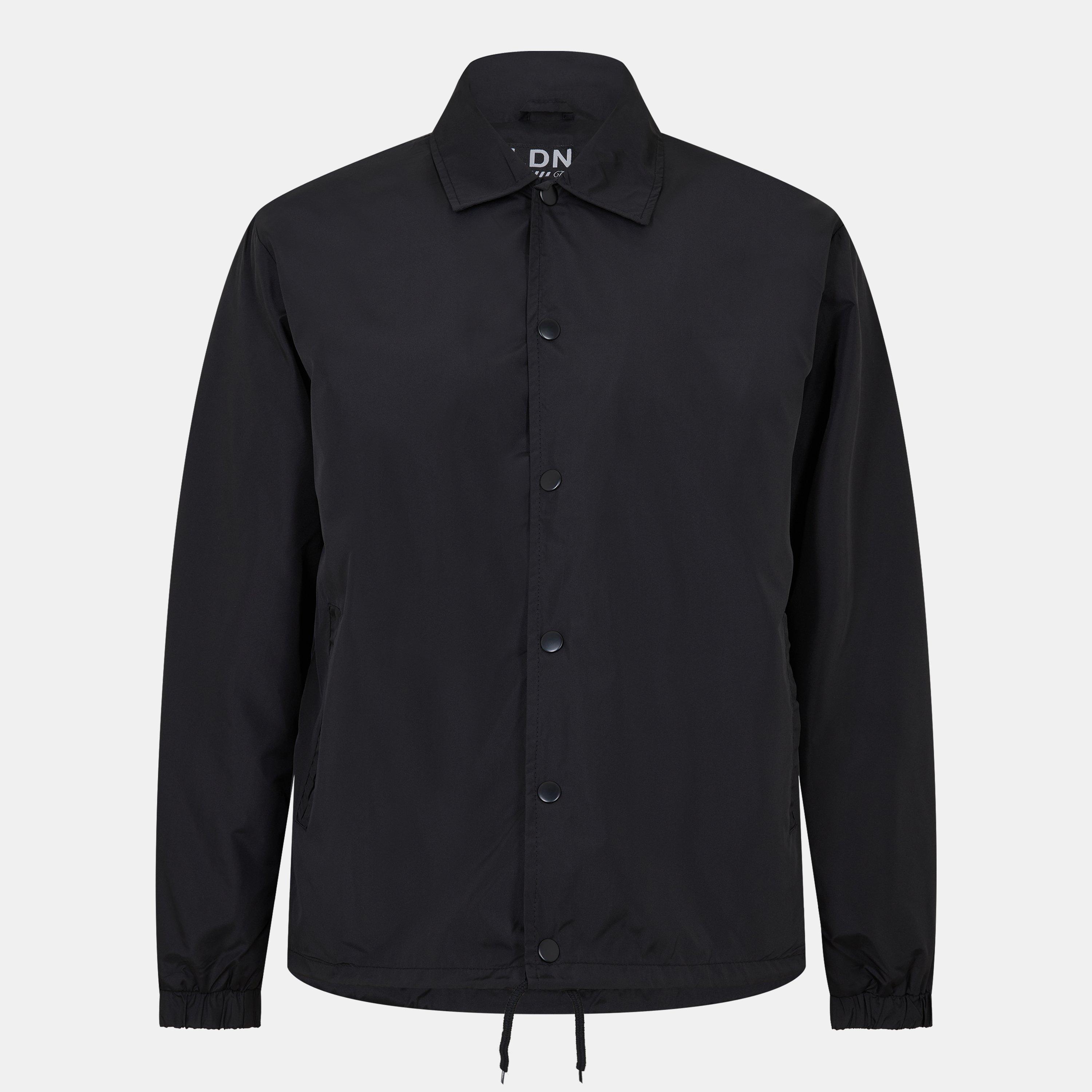 Black - Brave Soul - Mens Lightweight Coach Jacket with Drawcord Hem - 1