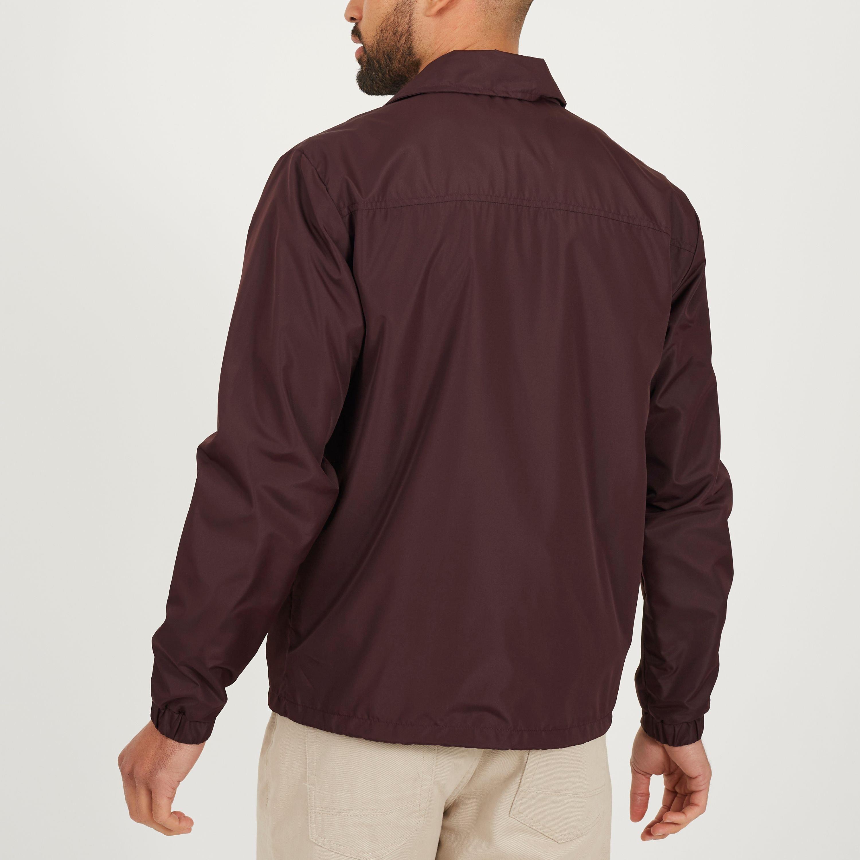 Burgundy - Brave Soul - Mens Lightweight Coach Jacket with Drawcord Hem - 2