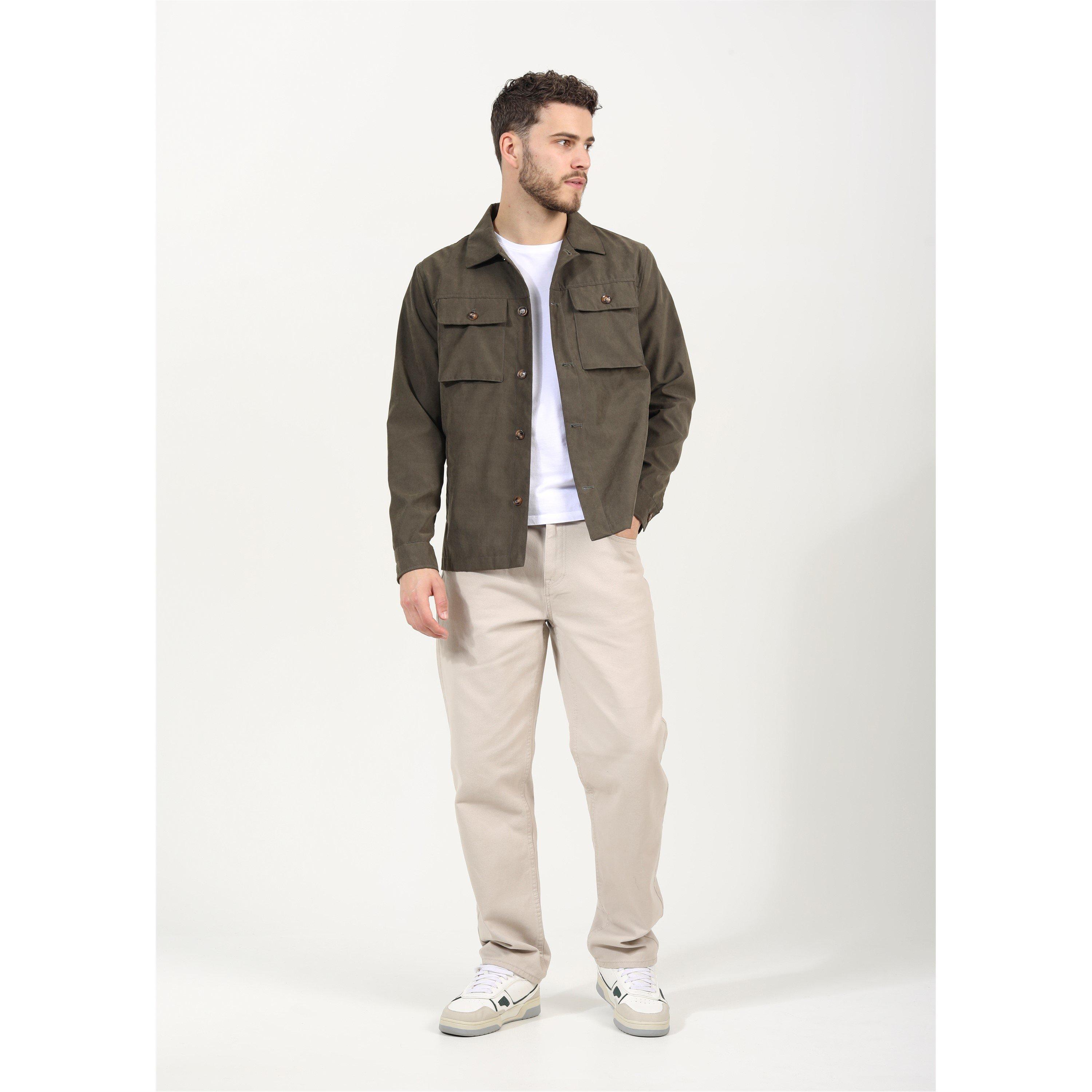 Khaki - Brave Soul - Pocket Shacket - 4