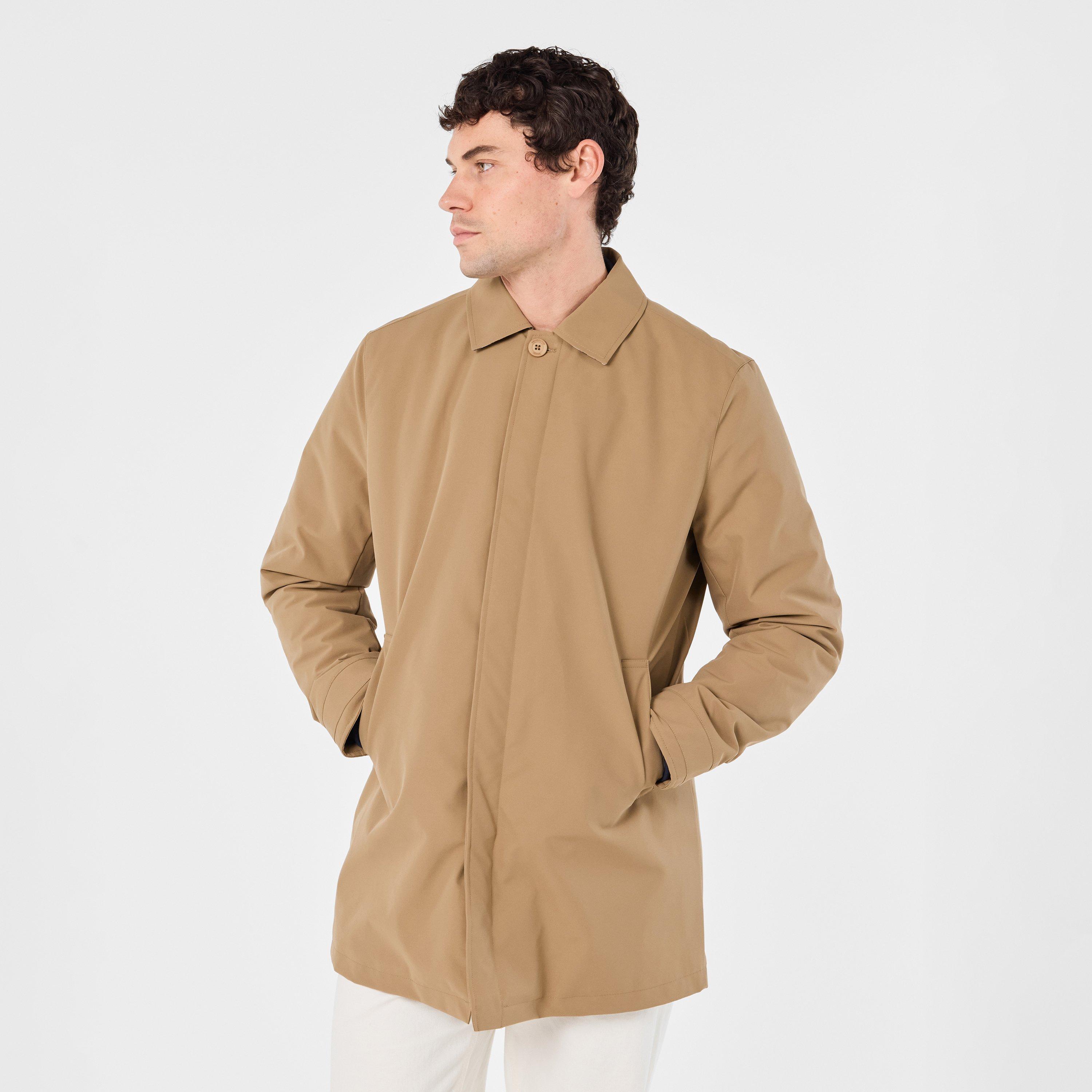 Khaki - Aquascutum - Men's AquAct Mid-Length Weatherproof Trench Coat - 3