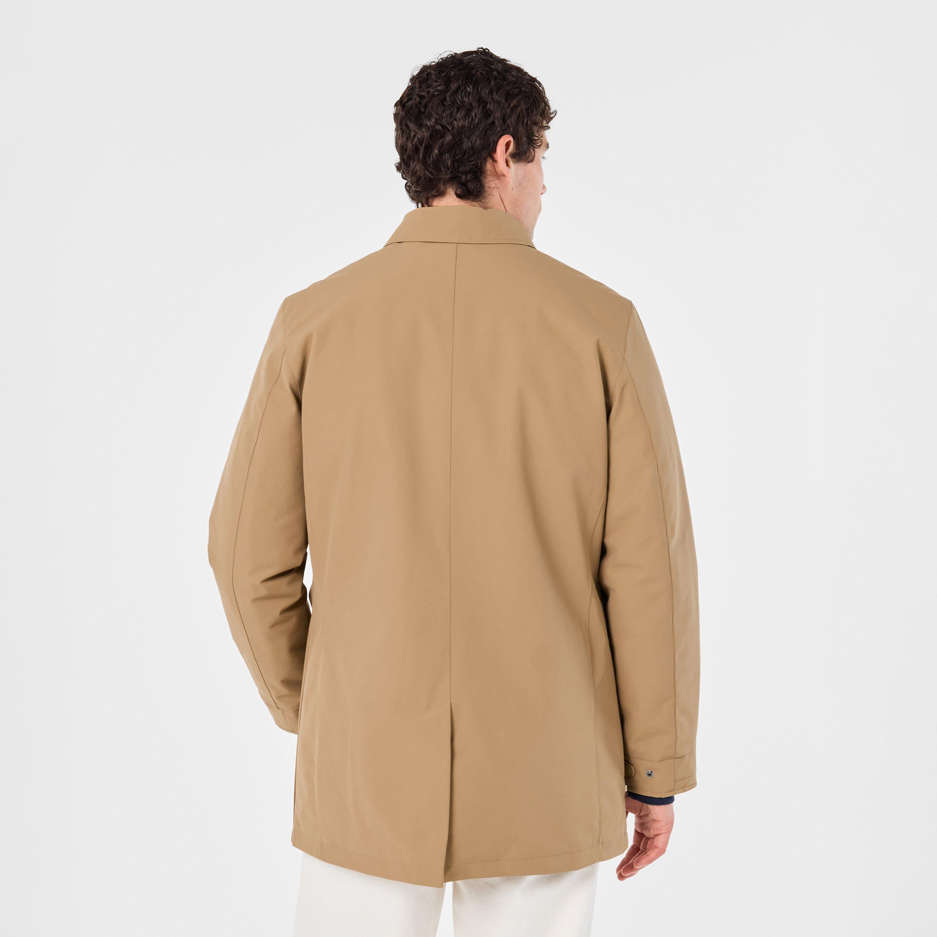 Khaki - Aquascutum - Men's AquAct Mid-Length Weatherproof Trench Coat - 4