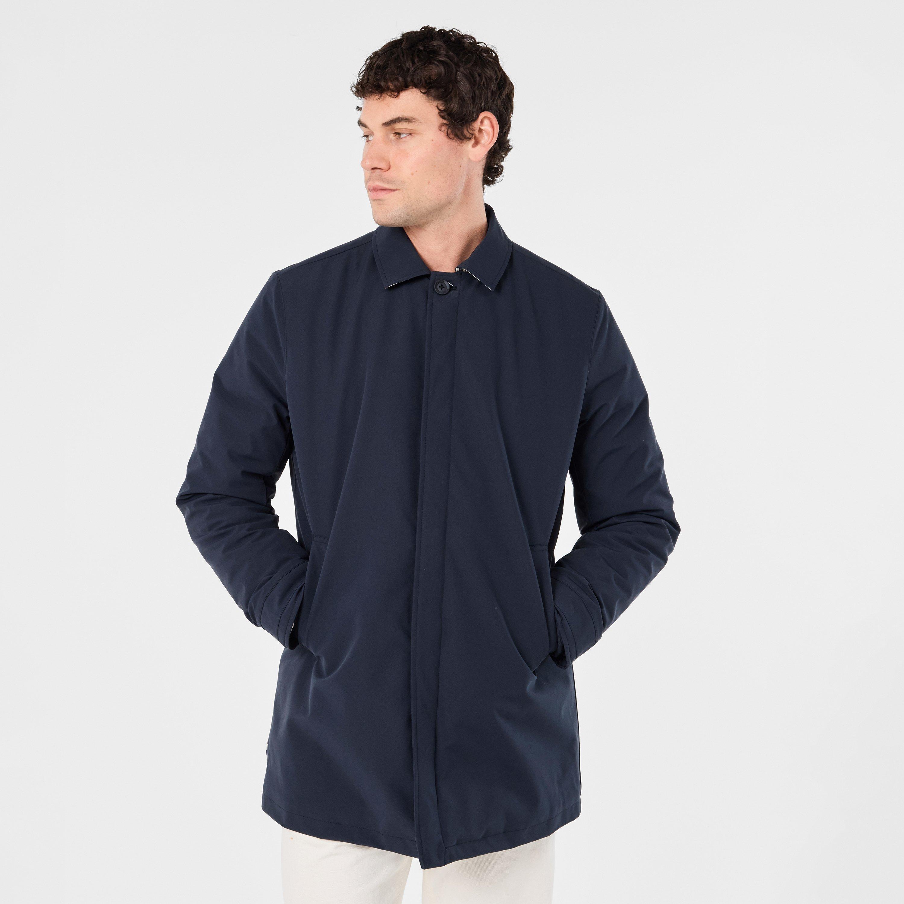 Navy - Aquascutum - Men's AquAct Mid Weatherproof Trench Coat - 3