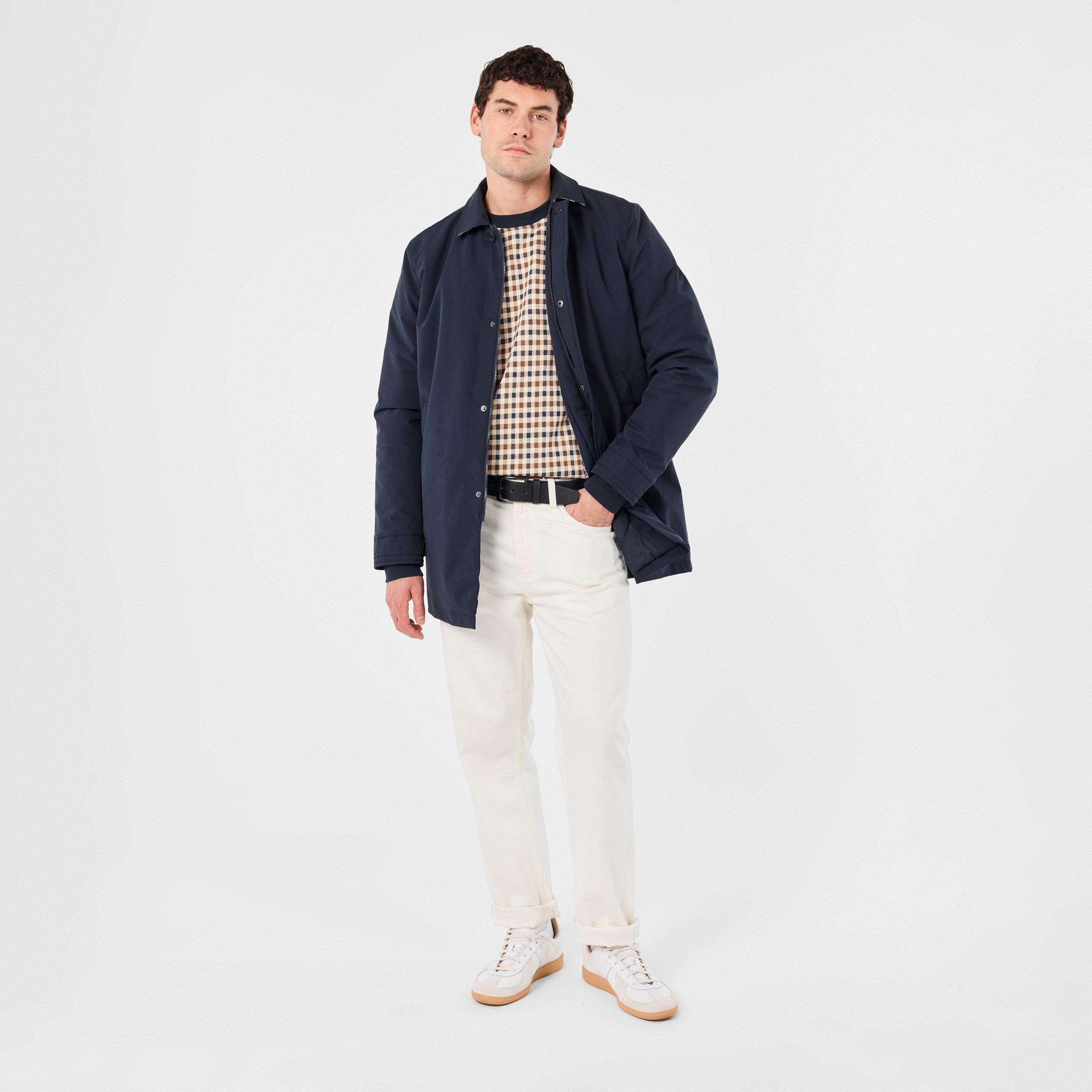 Navy - Aquascutum - Men's AquAct Mid Weatherproof Trench Coat - 6