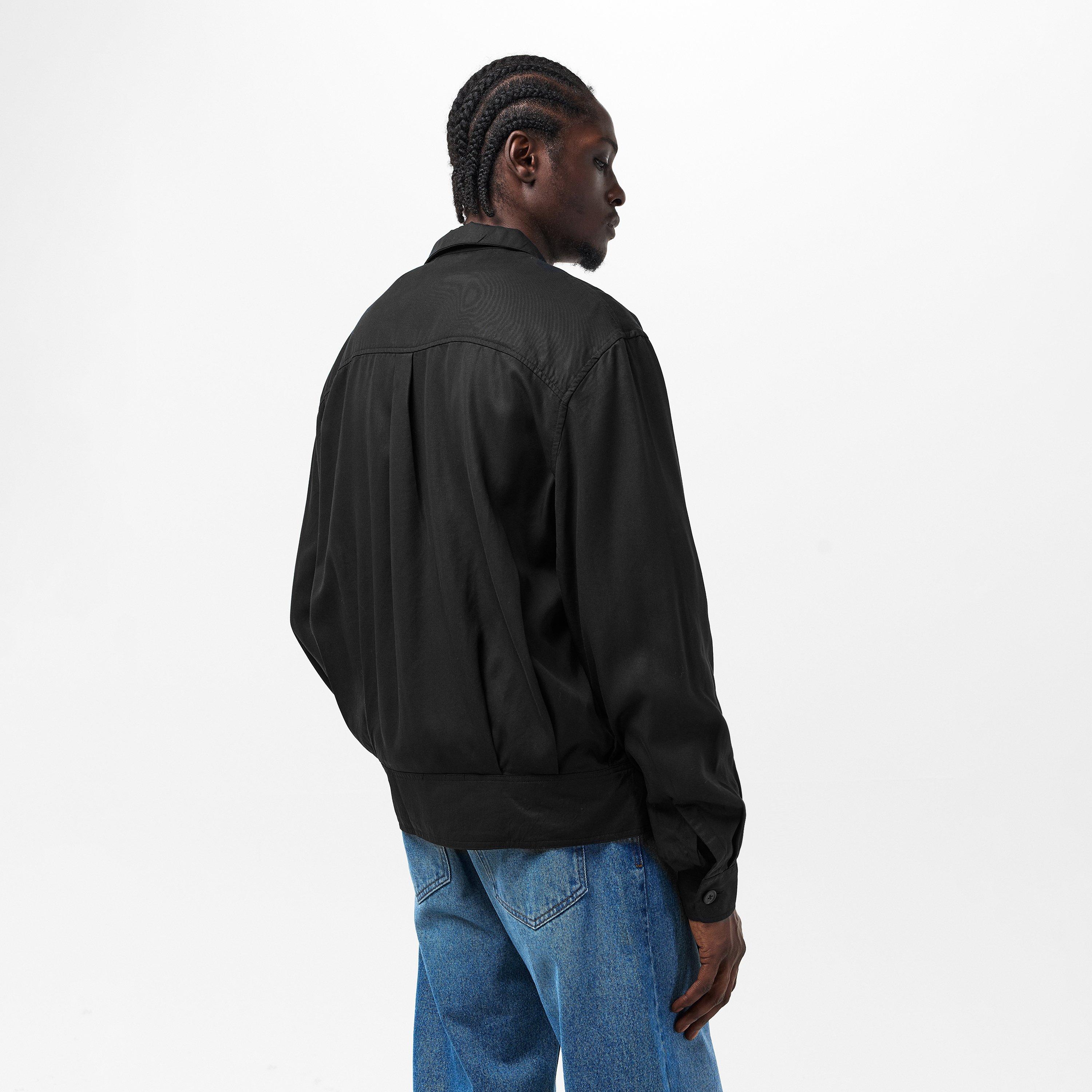 Draping Black - Our Legacy - Men's Ribbed Cuffs Harrington Jacket - 4